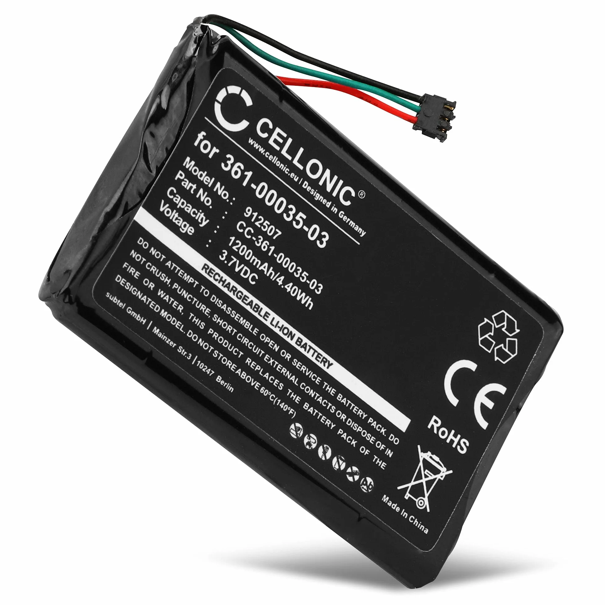 CELLONIC® wysokiej jakości bateria kompatybilna z Garmin Nüvi 2597, 2595, 2497, 2495, 2475, 2455 / Edge 1000 Touring, 361-00035-03 1200 mAh bateria zapasowa bateria