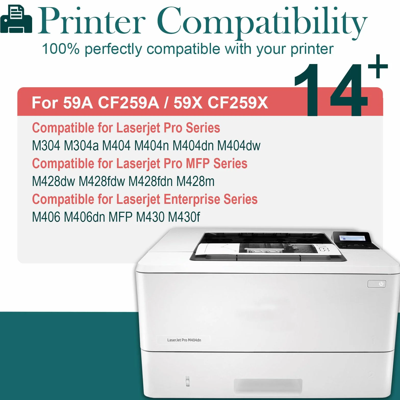 59X CF259X 59A CF259A czarny kompatybilny zamiennik kasety z tonerem do HP Laserjet Pro MFP M428dw M404dn M404n M428fdw M428fdn M404dw M304n M304dn M404 M428 M304, 1 opakowanie (1 Czar)