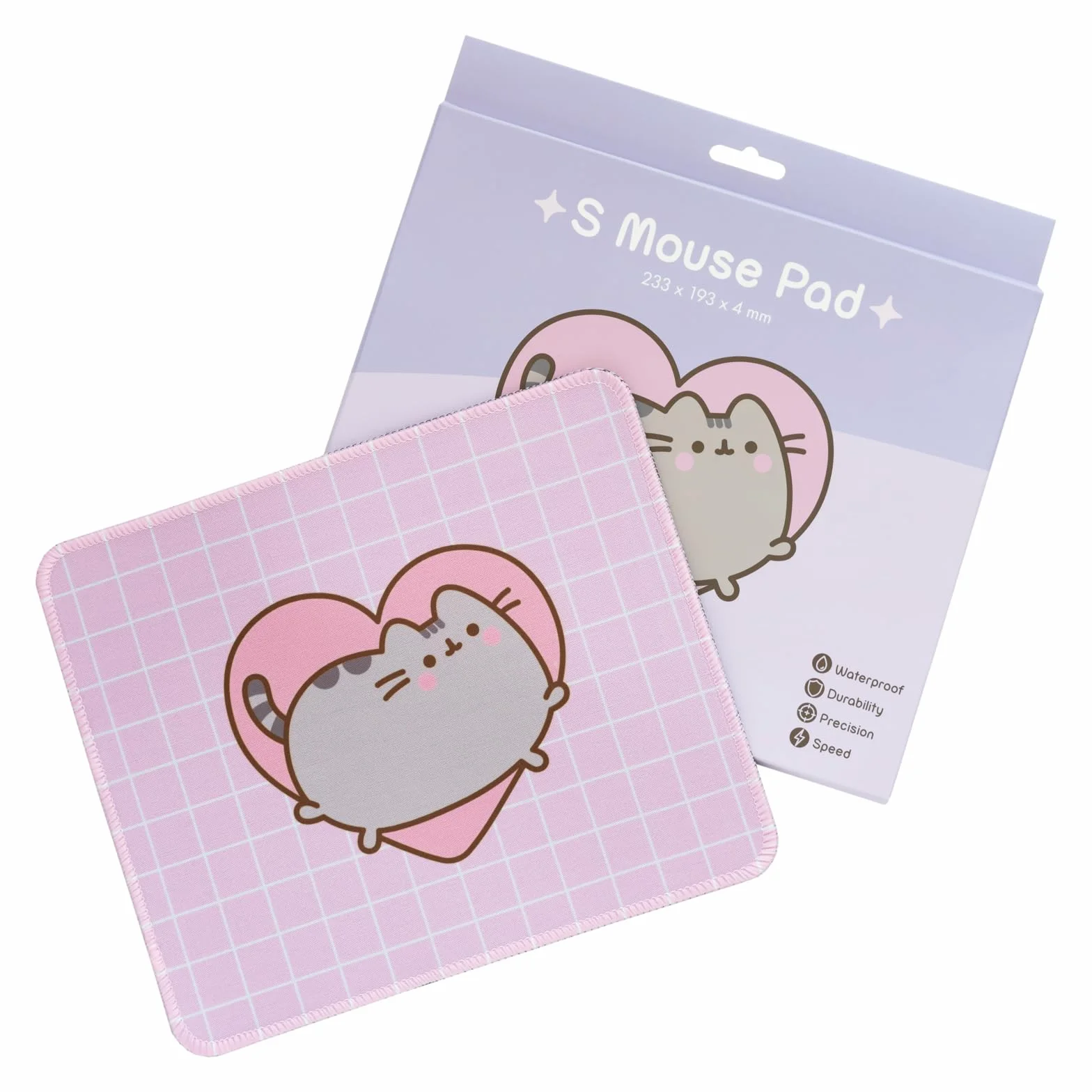 Grupo Erik Pusheen Mouse Pad | Non-Slip Rubber Base & Waterproof Gaming Mat | Pusheen Gifts | Pink Mat | Small Merch