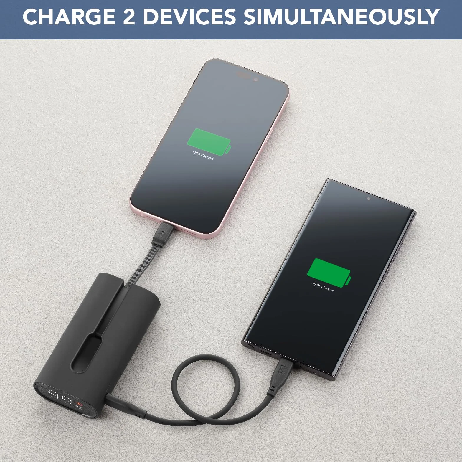 Cellularline Lin-C - Powerbank 10000 mAh - wbudowany kabel USB-C - USB-C port IN/OUT 20 W PD - czarny