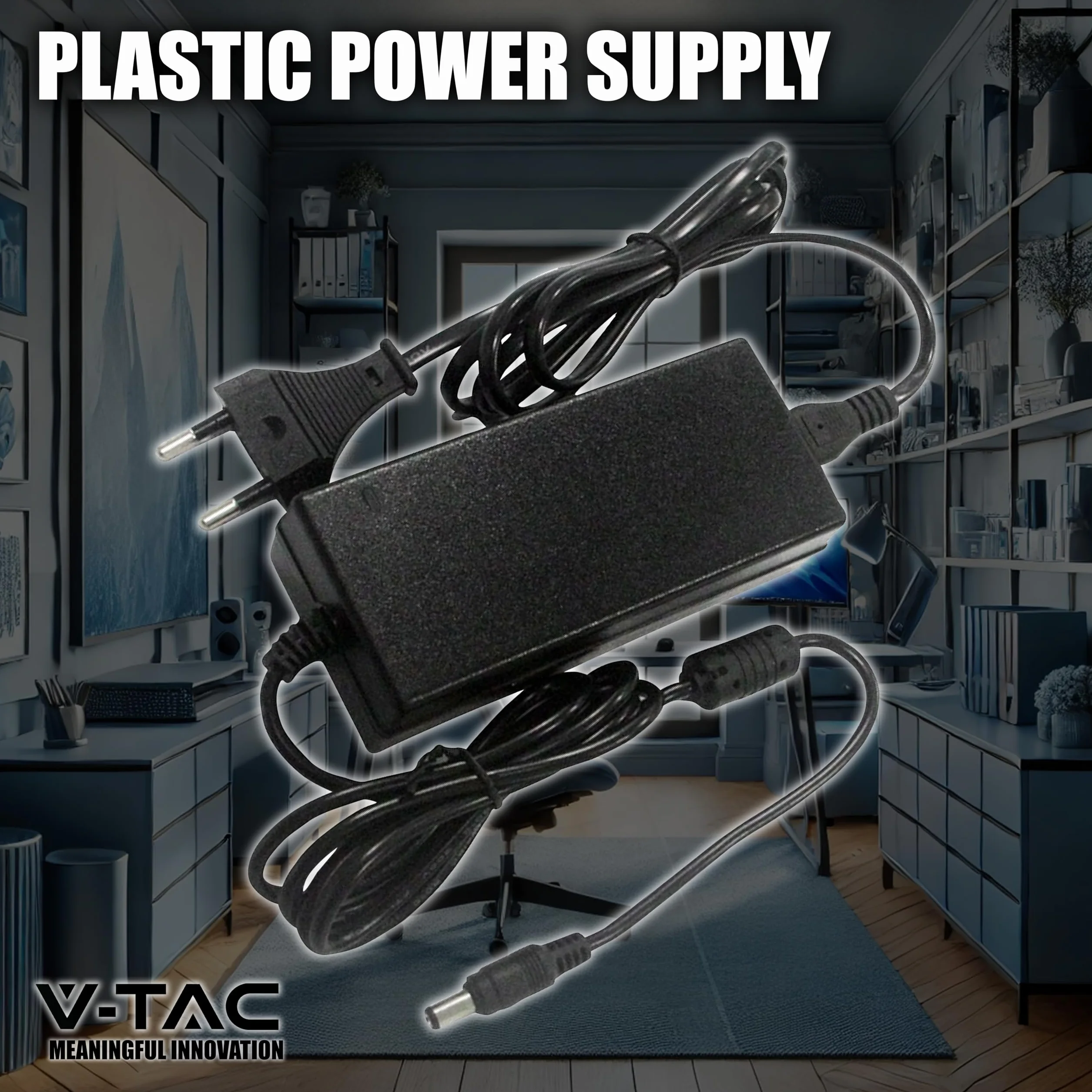 V-TAC Zasilacz 12 V 78 W 6,5 A z gniazdem 2.1 do kamer, taśmy LED, modem - transformator 12 V Plug&Play z wtyczką do domu do ekranów, urządzeń elektronicznych - Wejście AC 100-240 V