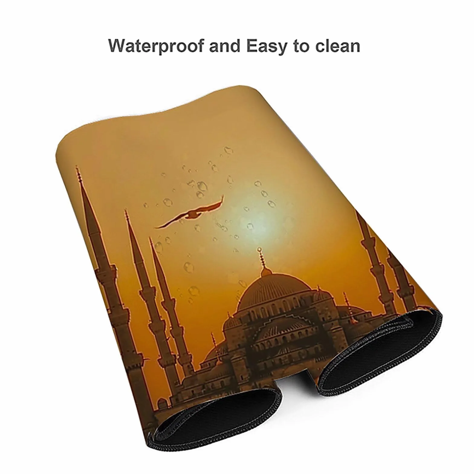 Gamingowa podkładka pod mysz, żółta, XXL, 1400 x 600 x 3 mm, XXL, podkładka pod mysz, Taj Mahal, akcesoria dla graczy, z antypoślizgową podkładką, wodoszczelna i trwała, do ozdabiania myszy i