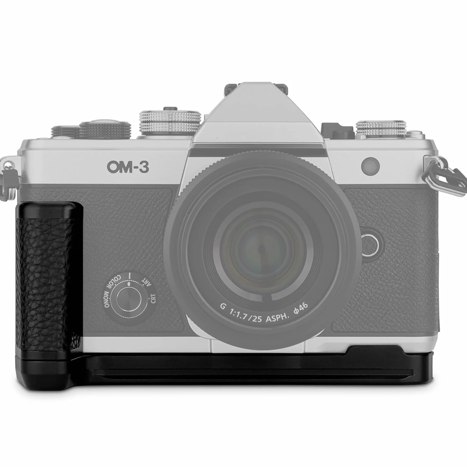 Haoge OM3 uchwyt na aparat uchwyt ręczny do OM SYSTEM OM-3 pasuje do Arca Swiss Kirk RRS płyta szybkiego uwalniania HG-OM3