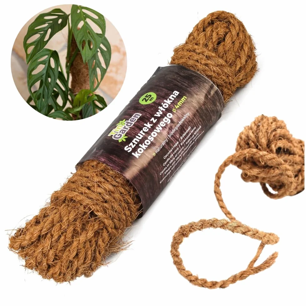 Lina kokosowa 4 mm 25 m naturalna linka do wiązania i dekoracji odporna na warunki atmosferyczne