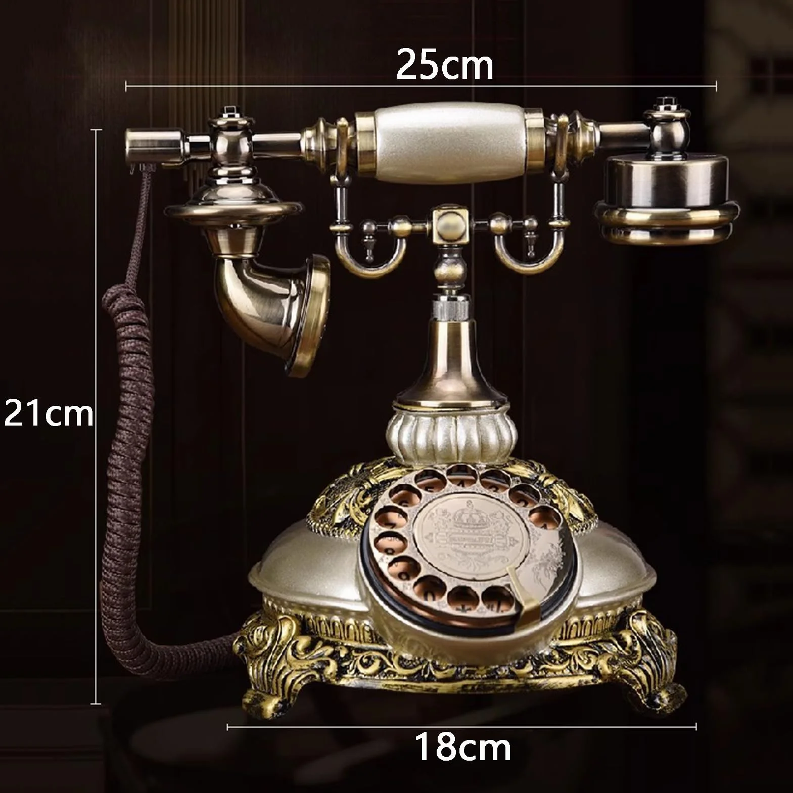 HJMMWT Zabytkowy, zabytkowy telefon stacjonarny, klasyczny telefon przewodowy w stylu retro, staroświecki, dekoracyjny telefon stacjonarny, biurko do domowego biura, hotelowy bar, ozdoba dekoracyjna