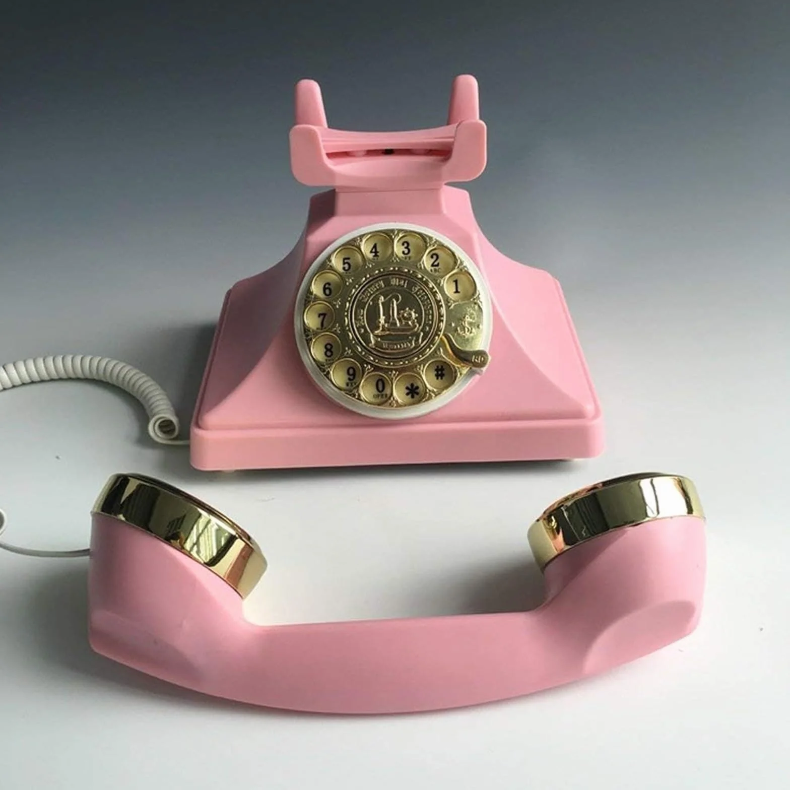 Telefon Antyczny telefon z tarczą obrotową Kreatywna moda Biuro Karta domowa Przewodowy bezprzewodowy telefon stacjonarny w stylu retro Vintage