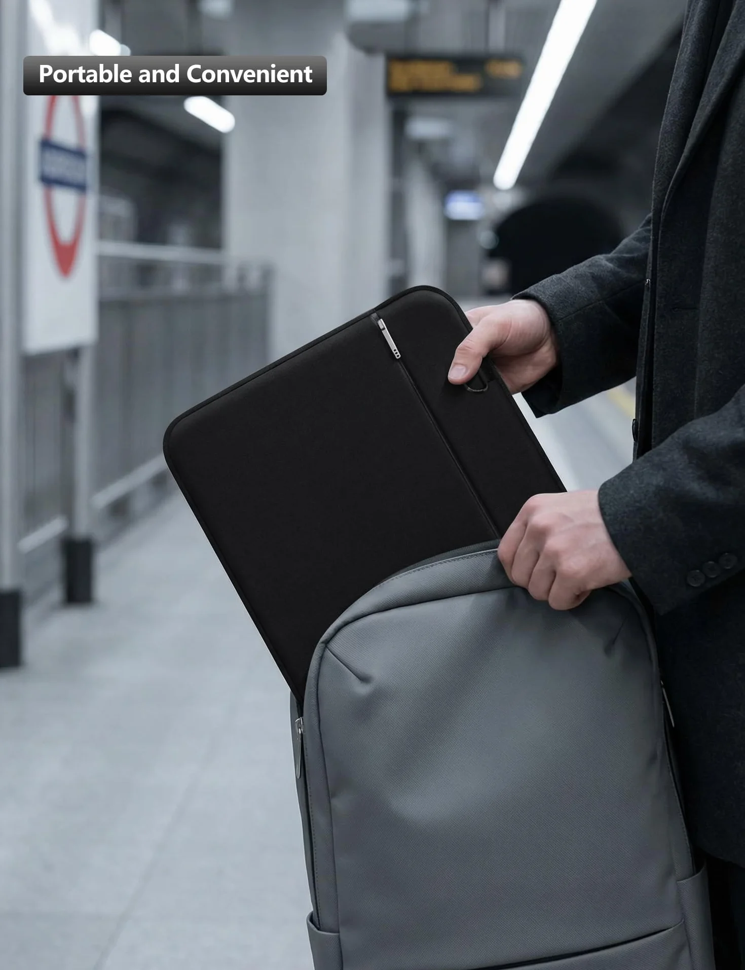 Alfheim 14" Torba na laptopa, Wodoodporna torba z kieszenią na akcesoria, etui ochronne z wyjmowaną małą torbą, Kompatybilny z 14,2" MacBook Pro A2442