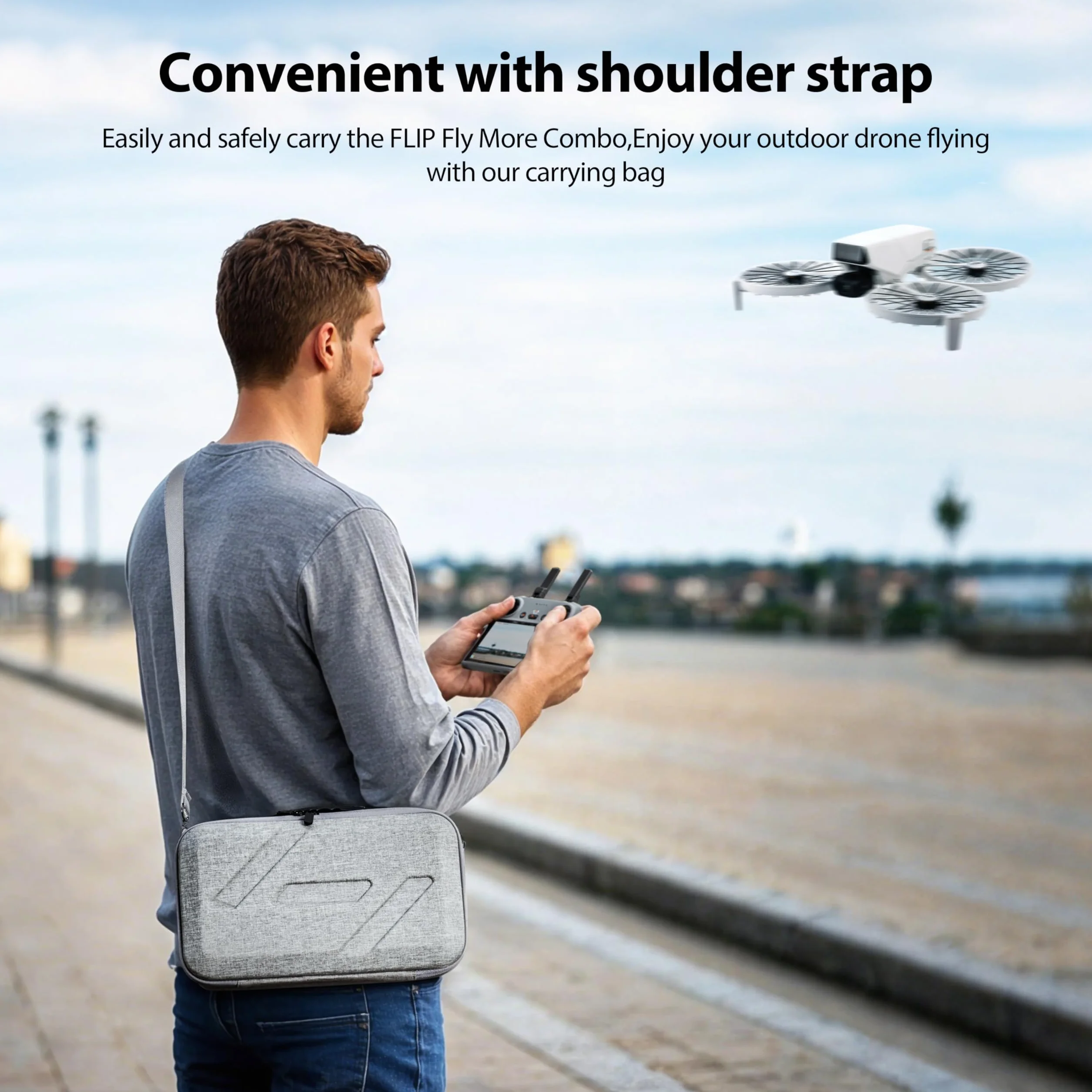 Tomat Etui z klapką, przenośna torba na ramię do DJI Flip Fly More Combo, obsługa 3 inteligentnych baterii lotniczych, torba do przenoszenia z pilotem RC 2/N3