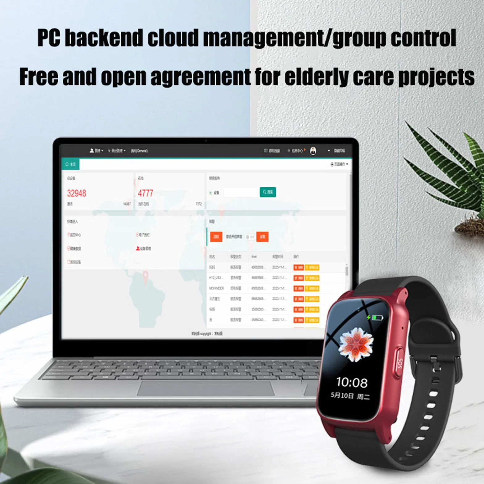 Inteligentny zegarek GPS dla osób starszych z wykrywaniem upadków, inteligentna bransoletka SOS dla osób z demencją,Black