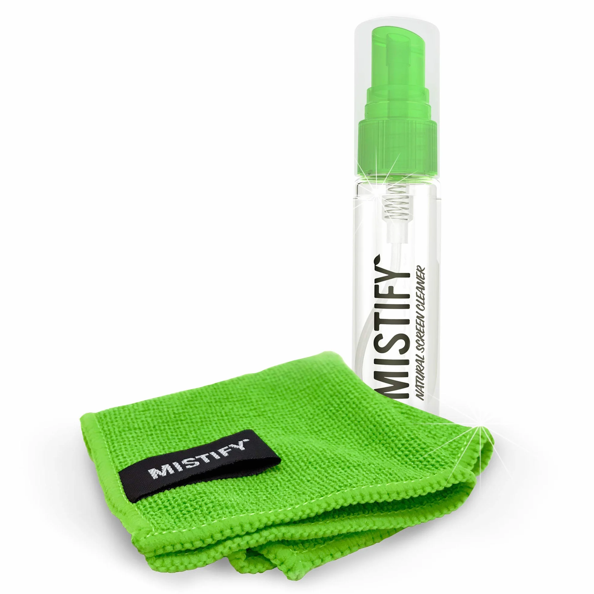 Mistify Środek do czyszczenia ekranu 40 ml - Naturalny spray do czyszczenia ze ściereczką z mikrofibry. Idealny do komputerów, klawiatur, laptopów, w tym MacBooka. Pozbądź się jednorazowych chusteczek
