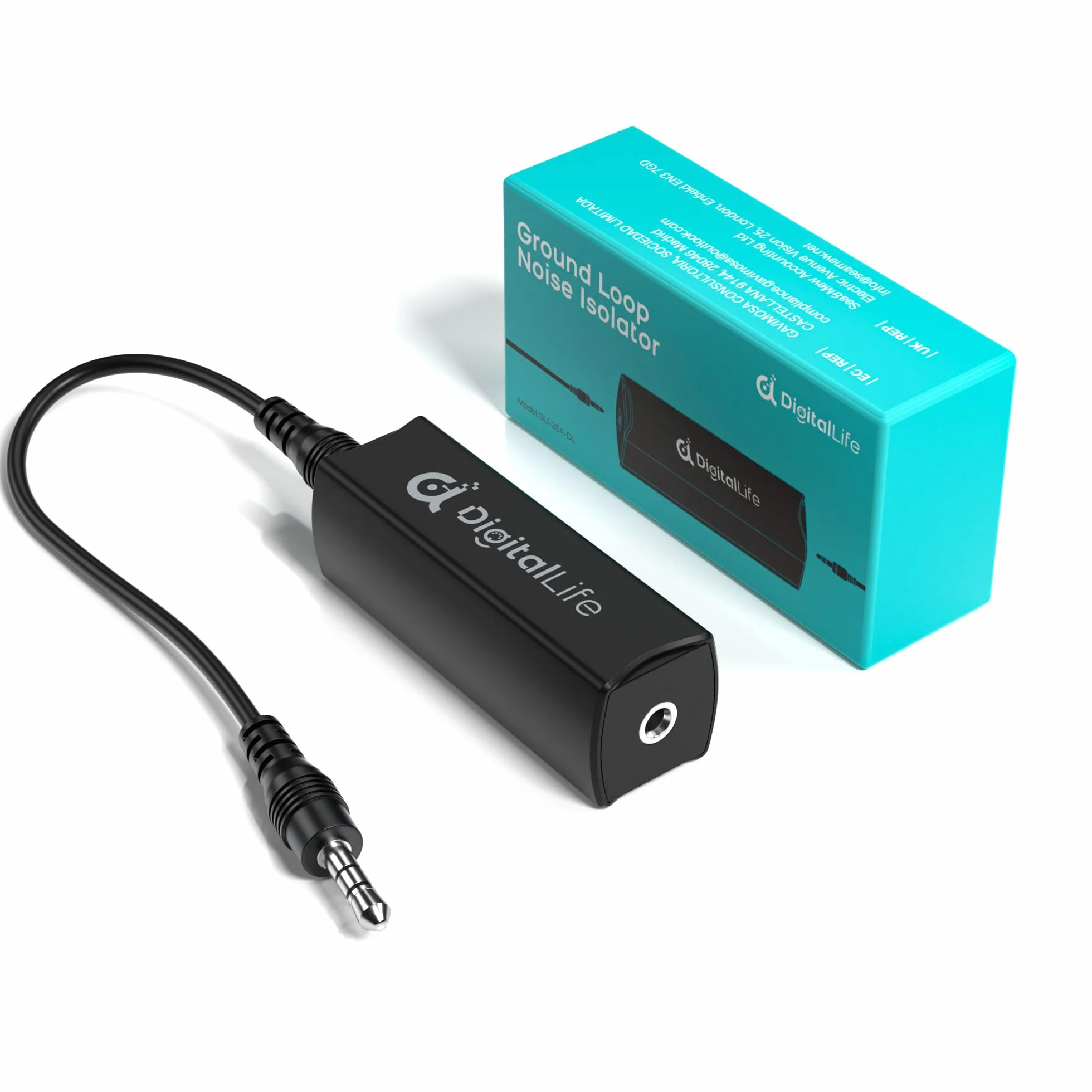 DigitalLife Ground Loop Noise Isolator - 3.5mm TRS Hum Eliminator