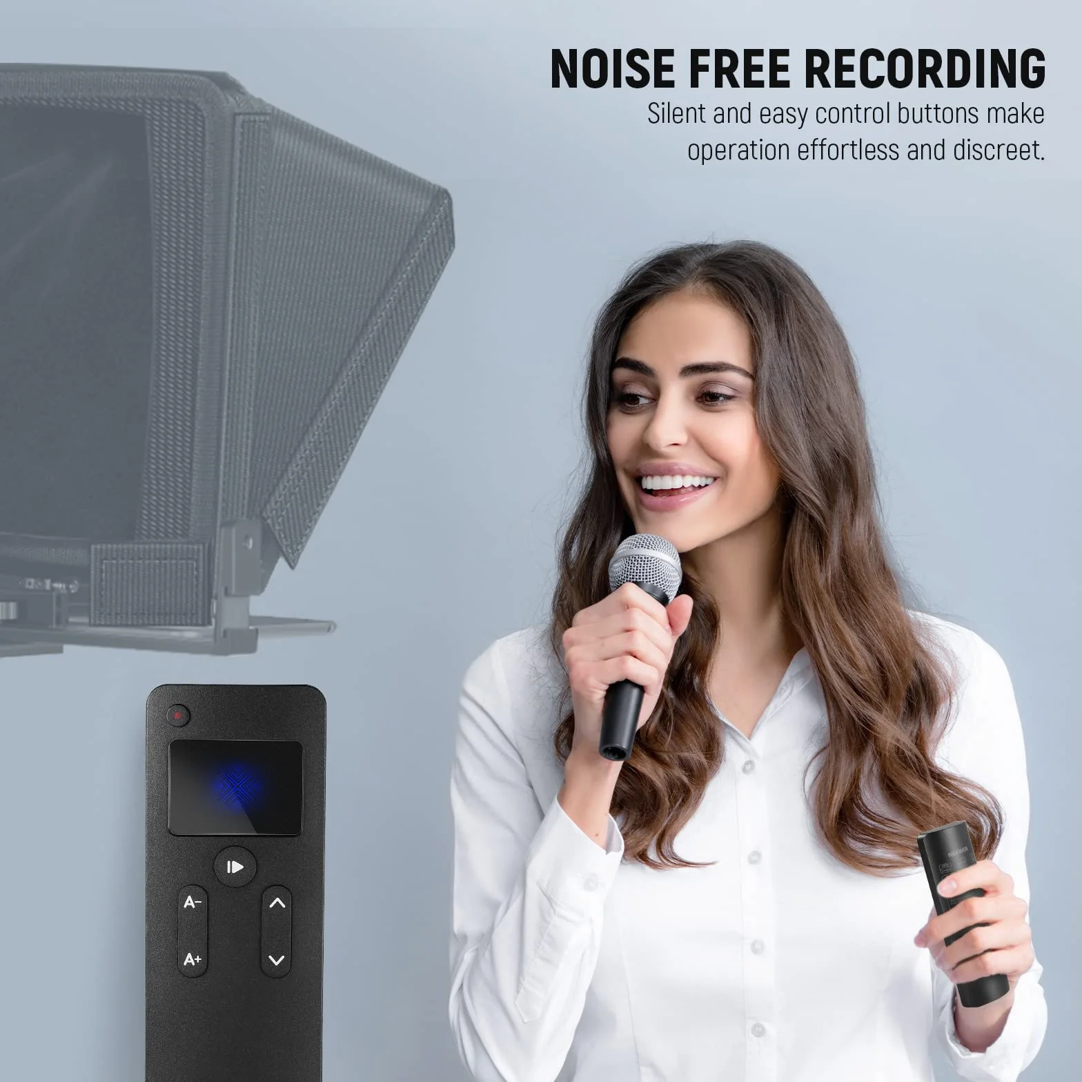 Neewer RT113 zdalna aplikacja teleprompter, ulepszona o bezpośrednie połączenie Bluetooth i cichy przycisk, kompatybilna ze smartfonami i tabletami z systemem iOS Android do X17 II/X16/X12/X14 itp