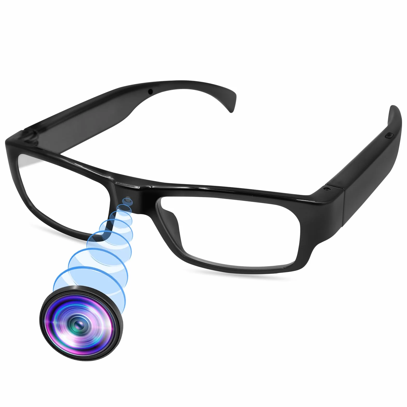 LXMIMI Okulary z kamerą, Okulary z mini kamerą 1080P Sportowa kamera w okularach, Mini kamera akcji z obsługą robienia zdjęć/wideo i nagrywania w pętli