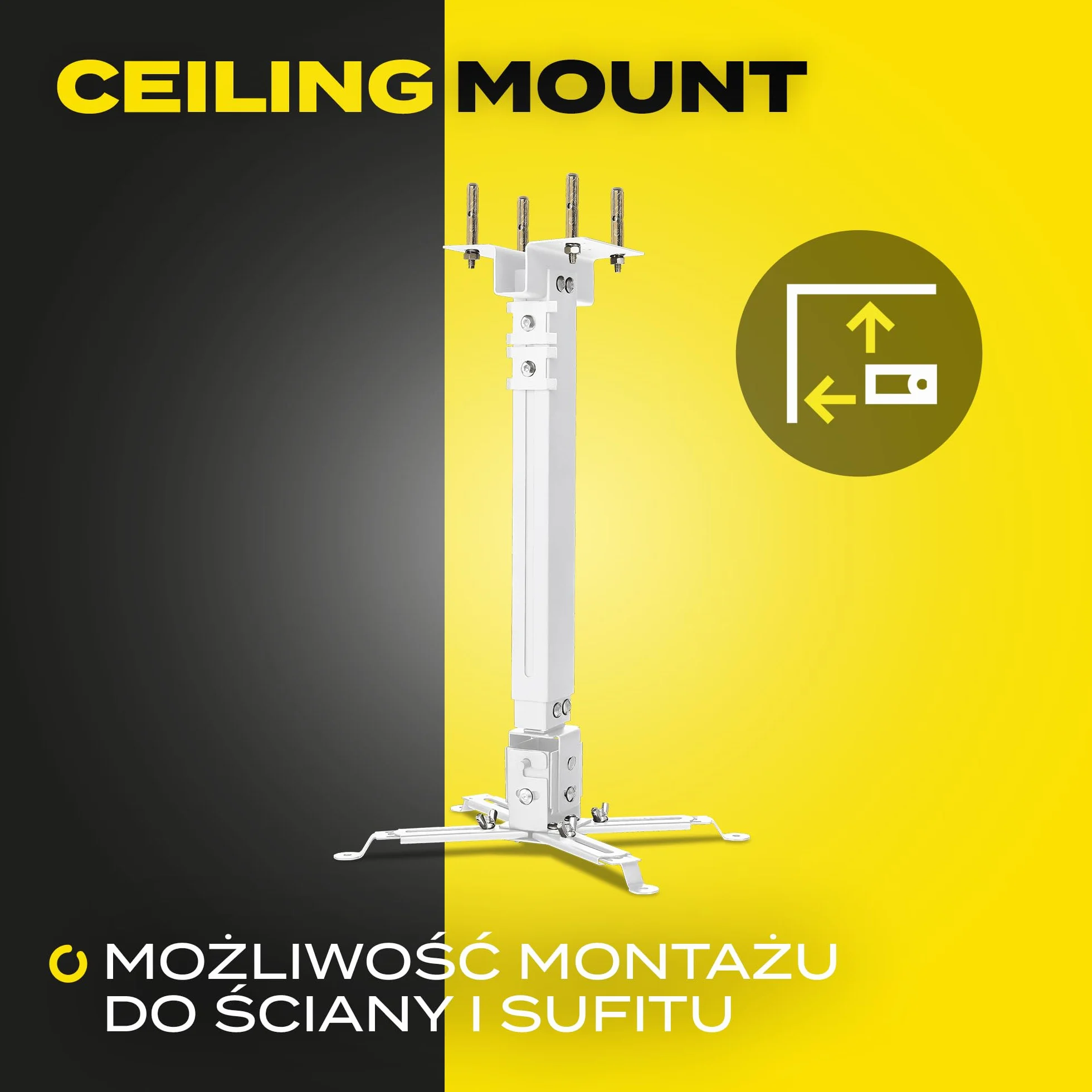 OVERMAX Uchwyt do projektora Ceiling Mount do 20 kg stalowy regulowany 25 stopni
