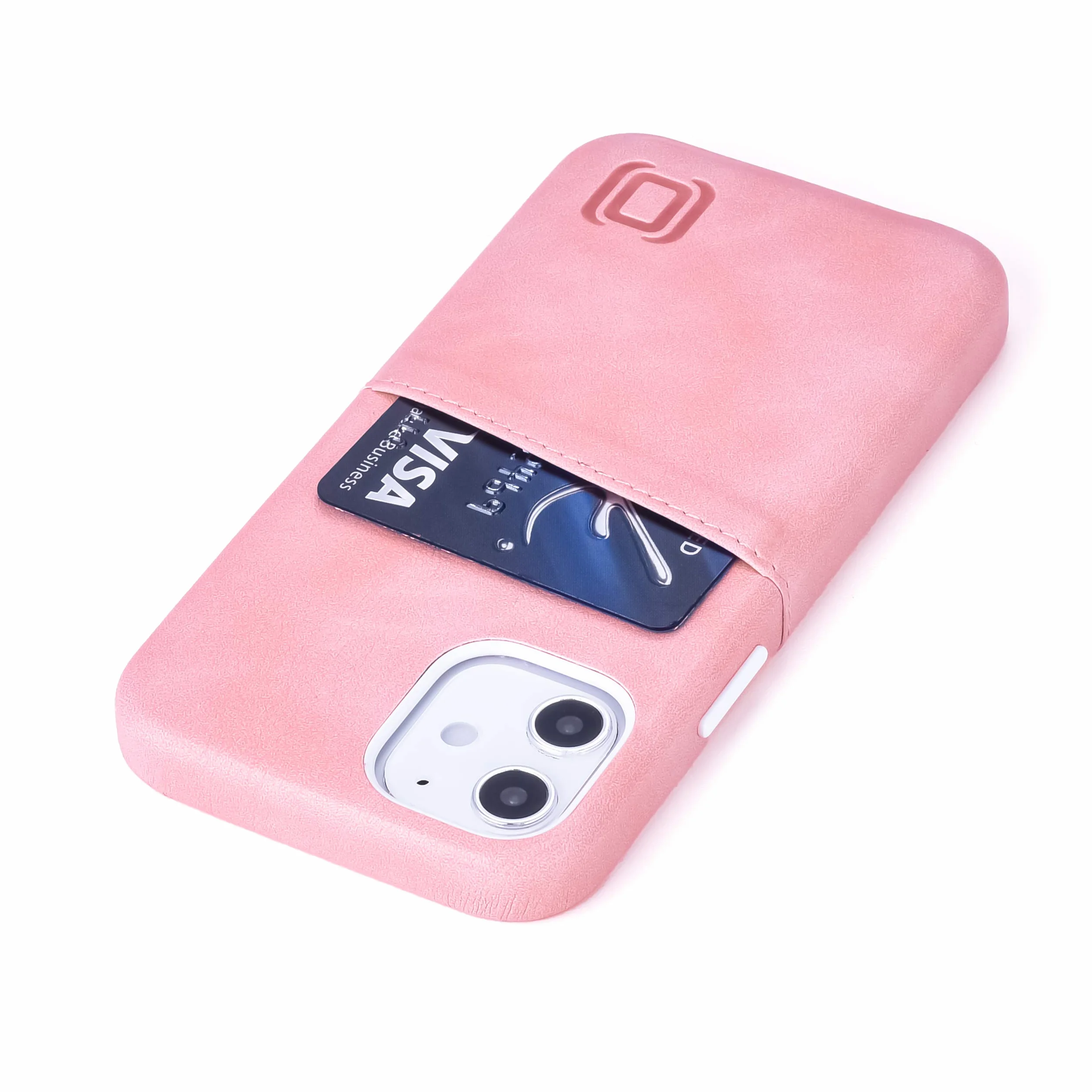 Dockem Etui portfelowe na iPhone 12 mini, wbudowana metalowa płytka magnetyczna, 1 uchwyt na kartę, 13.7 cm, gładka skóra syntetyczna różowy