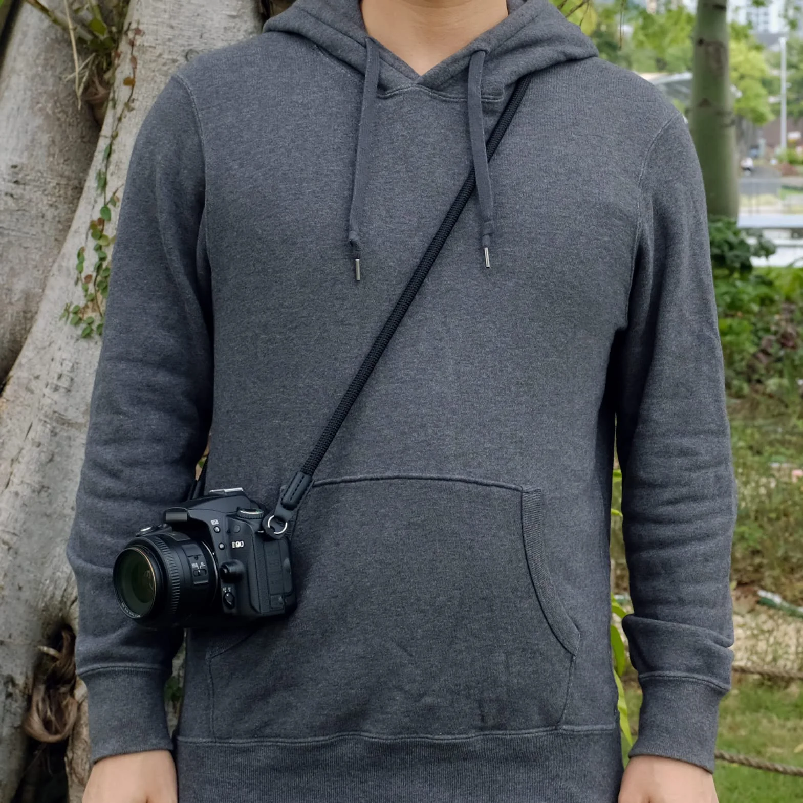 VKO Pasek na aparat pasek do noszenia na ramieniu Lina wspinaczkowa Pas na szyję pasek na ramię odpowiedni do Sony A6100 A6600 A6400 A6000 A6300 A6500 X100F X-T30 X-T4 X-T3 X-T20 X-T2 (czarny)