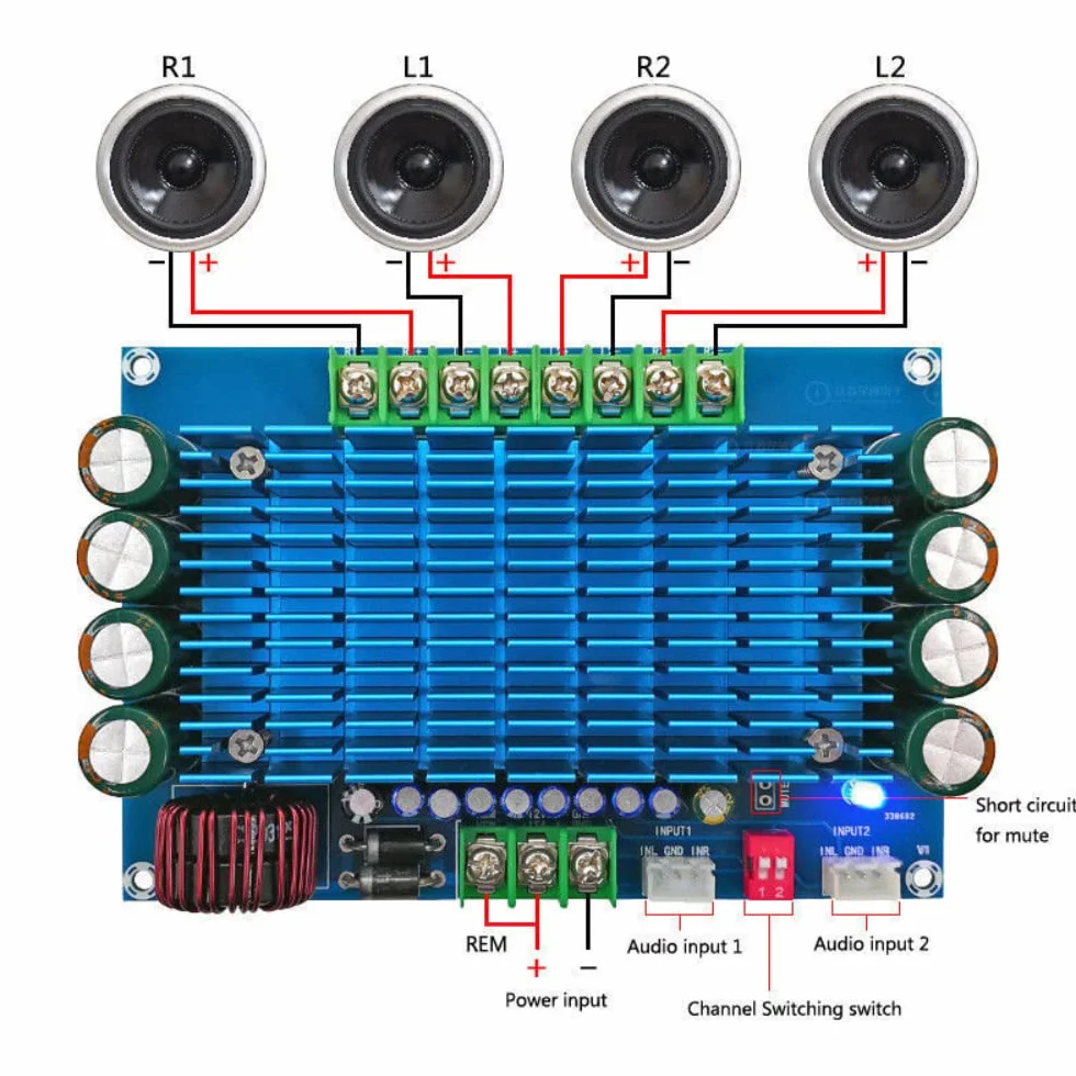 DollaTek XH-M180 50Wx4 TDA7850 samochód czterokana?owy DC 12V p?yta wzmacniacza audio o du?ej mocy