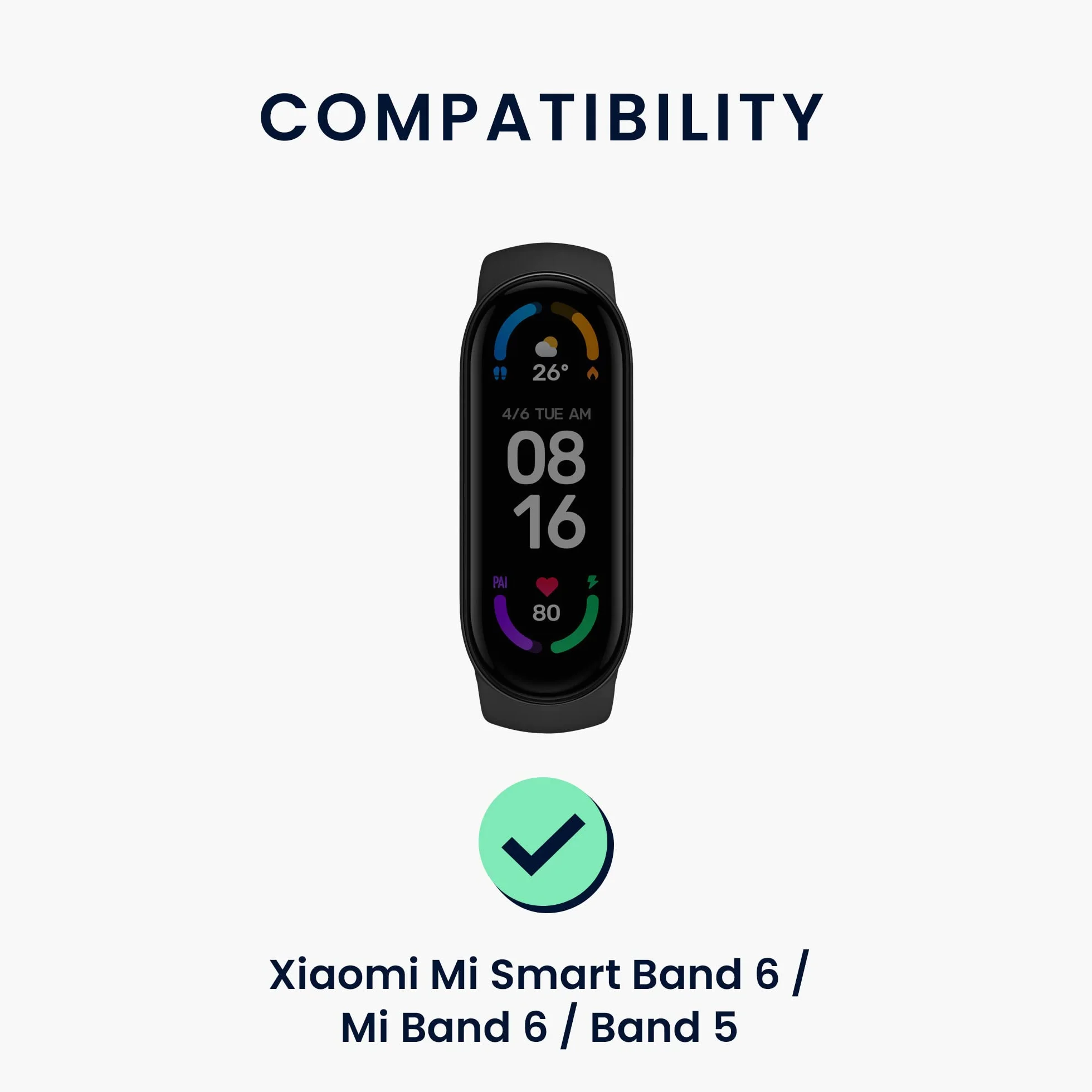 kwmobile 2 x pasek TPU silikonowa klamra kompatybilna z Xiaomi Mi Smart Band 6 / Mi Band 6 / Band 5 Pasek - paski 15,5-22 cm, L, silikon TPU