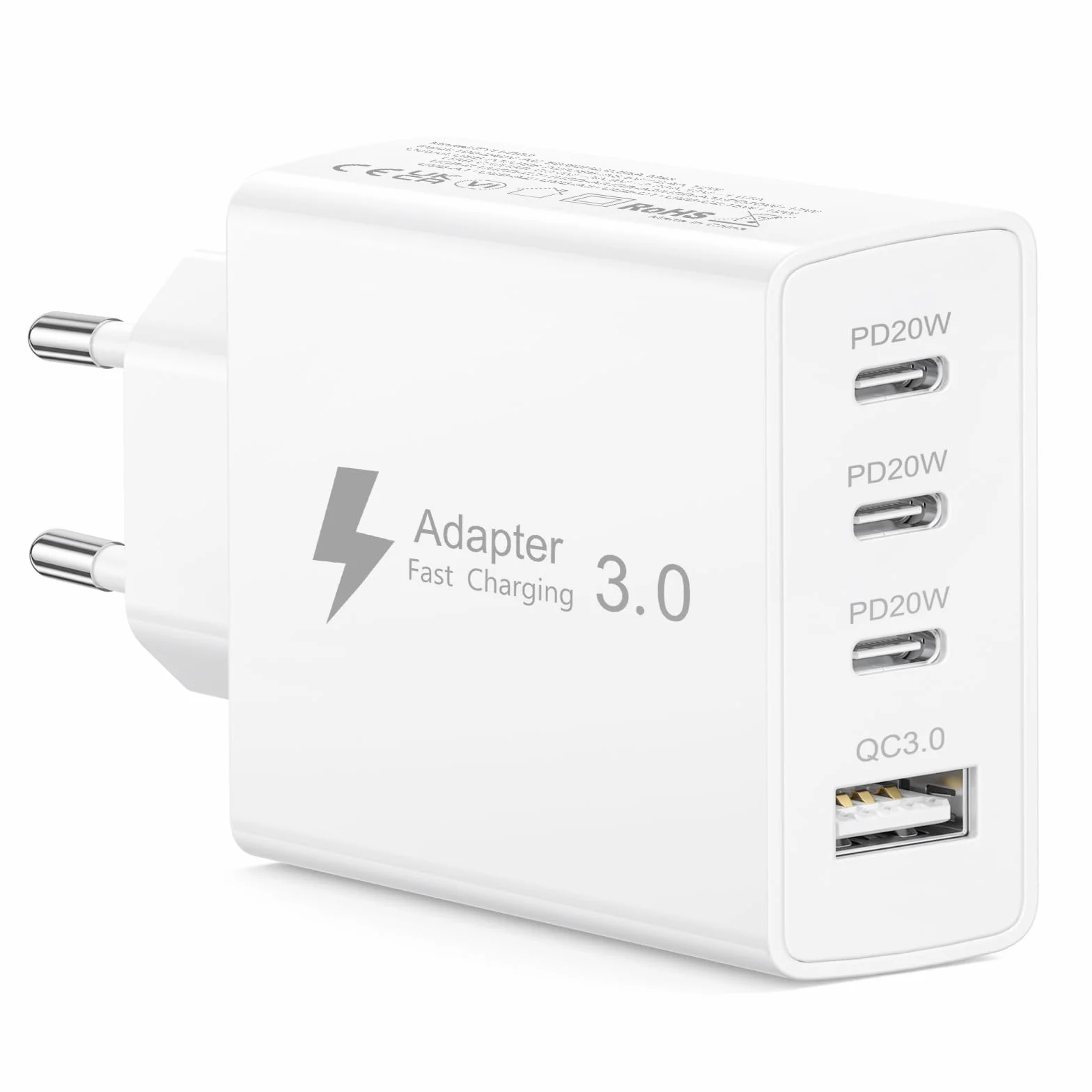 Ładowarka USB-C 50W, 4 porty, szybka ładowarka wieloportowa USB-C, wtyczka ładowania USB C, wtyczki wieloportowej USB,szybka ładowarka do iPhone'a 17 16 15 14 13 12 11 Pro Max, Samsunga Galaxy S25 S24