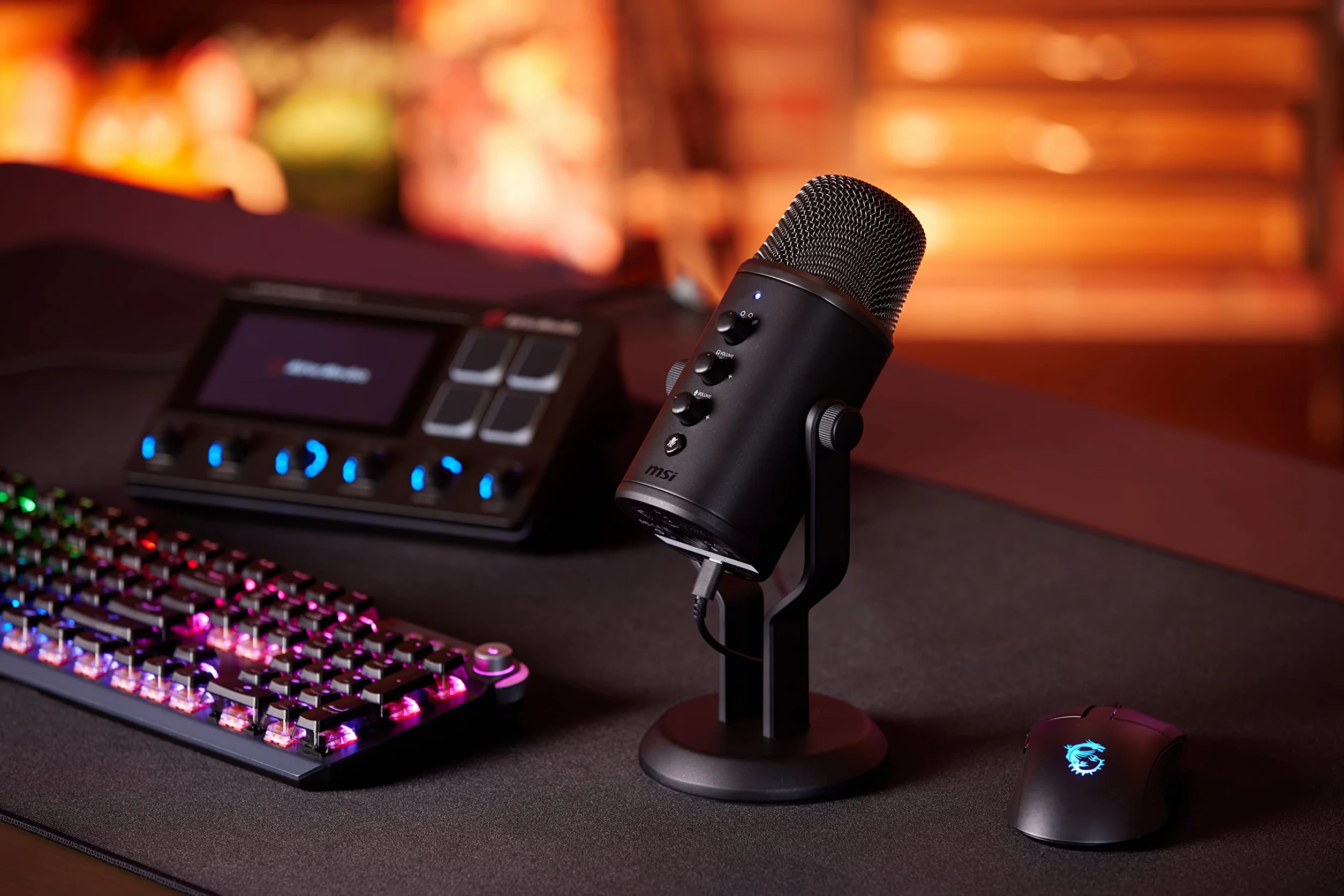 MSI IMMERSE GV60 mikrofon stereofoniczny, wielokierunkowy, kardioidalny i dwukierunkowy, Czarny