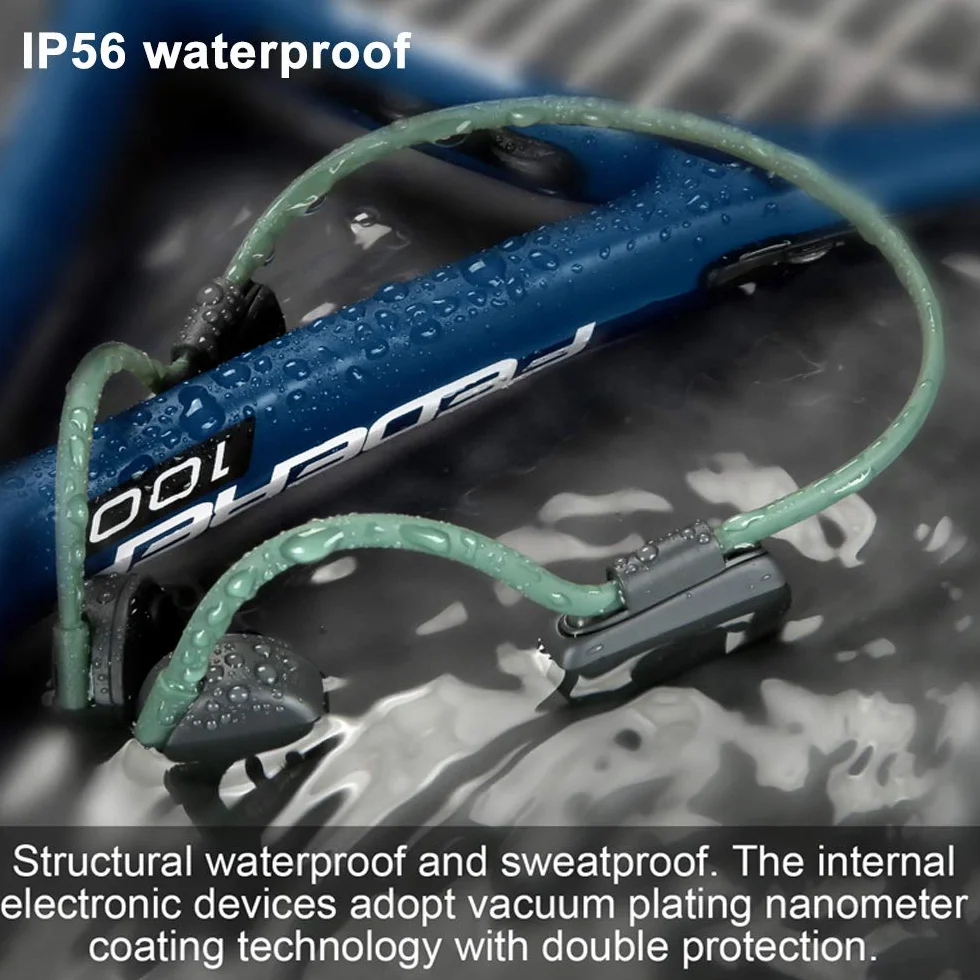 Słuchawki przewodnictwo kości bezprzewodowe, TOPCHANCES Bluetooth 5.0 wodoodporne odporne na pot otwarte uszy bezprzewodowe słuchawki do biegania, sportu, fitnessu, jazdy na rowerze (zielone)