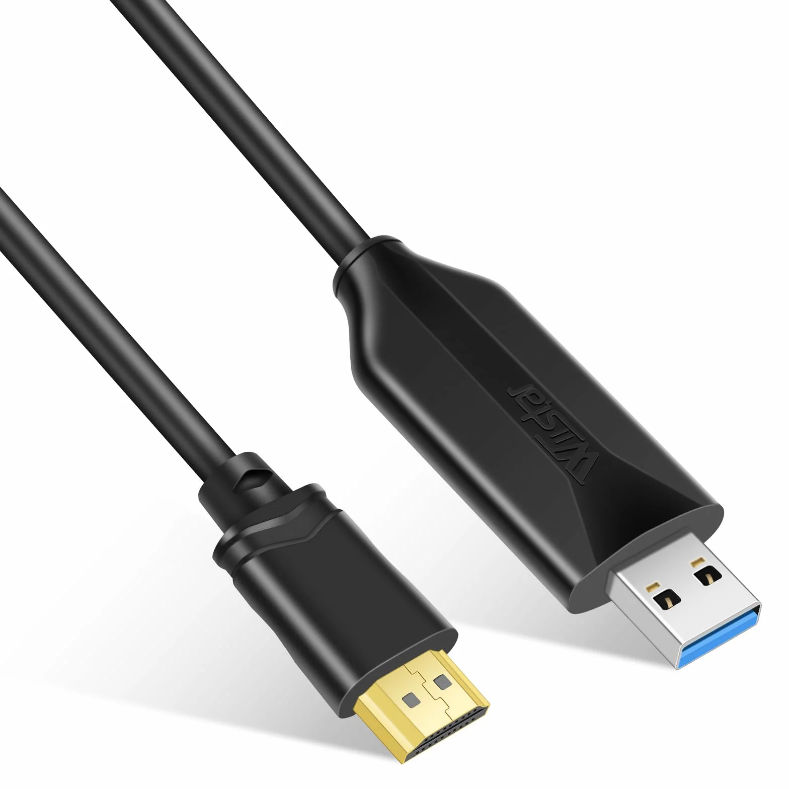 AXFEE adapter z USB na HDMI, kabel adaptera 3.0/2.0 1,5 m, kabel z wtyczki USB na HDMI, 1080P, dla PC, laptopa, telewizora HDTV, kompatybilny z Windows 7/8/8.1/10/11/XP/MacOS