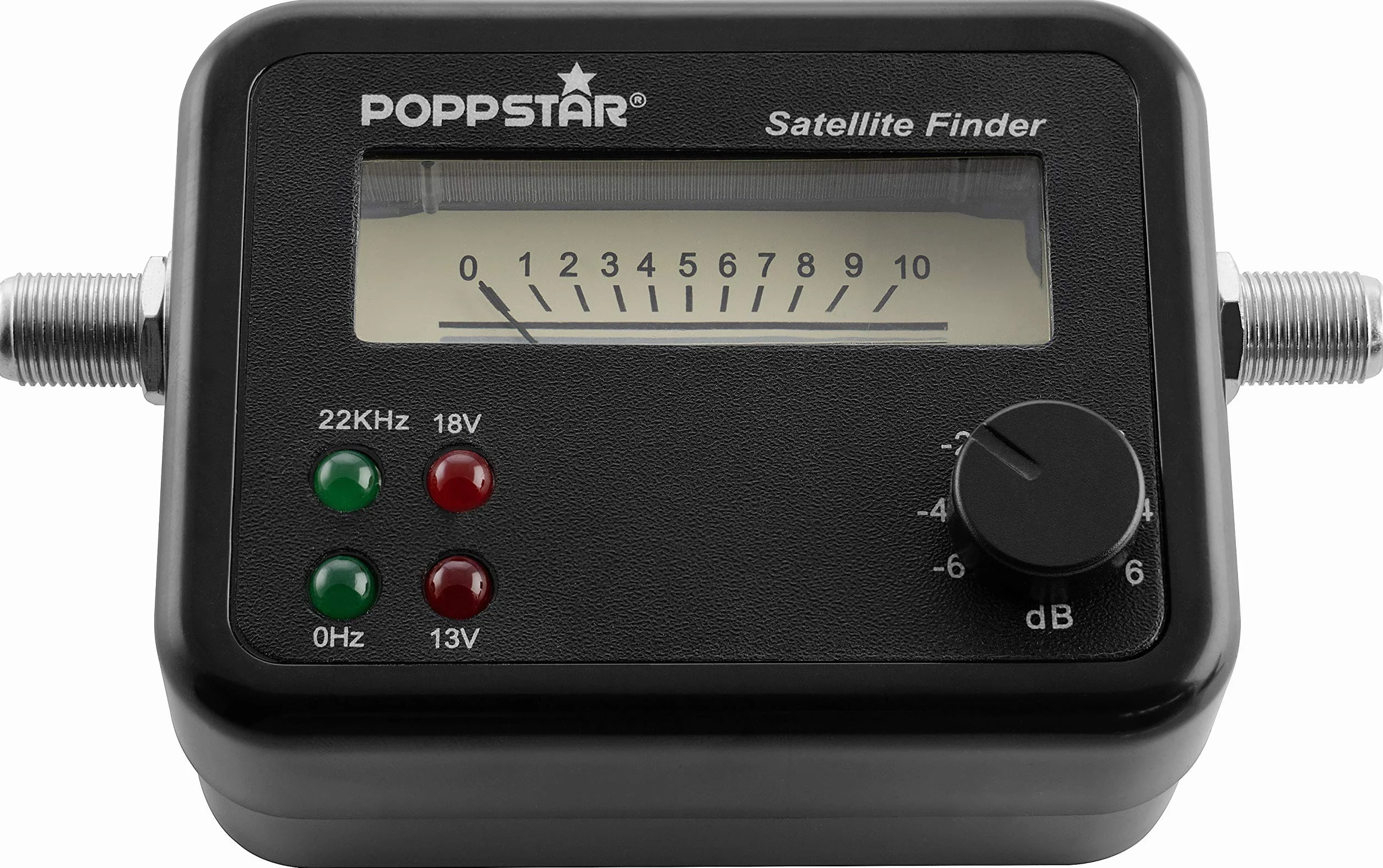 Poppstar miernik sygnału satelitarnego (analogowy sat finder do optymalnego ustawienia anteny) z kablem przyłączeniowym 19,5 cm