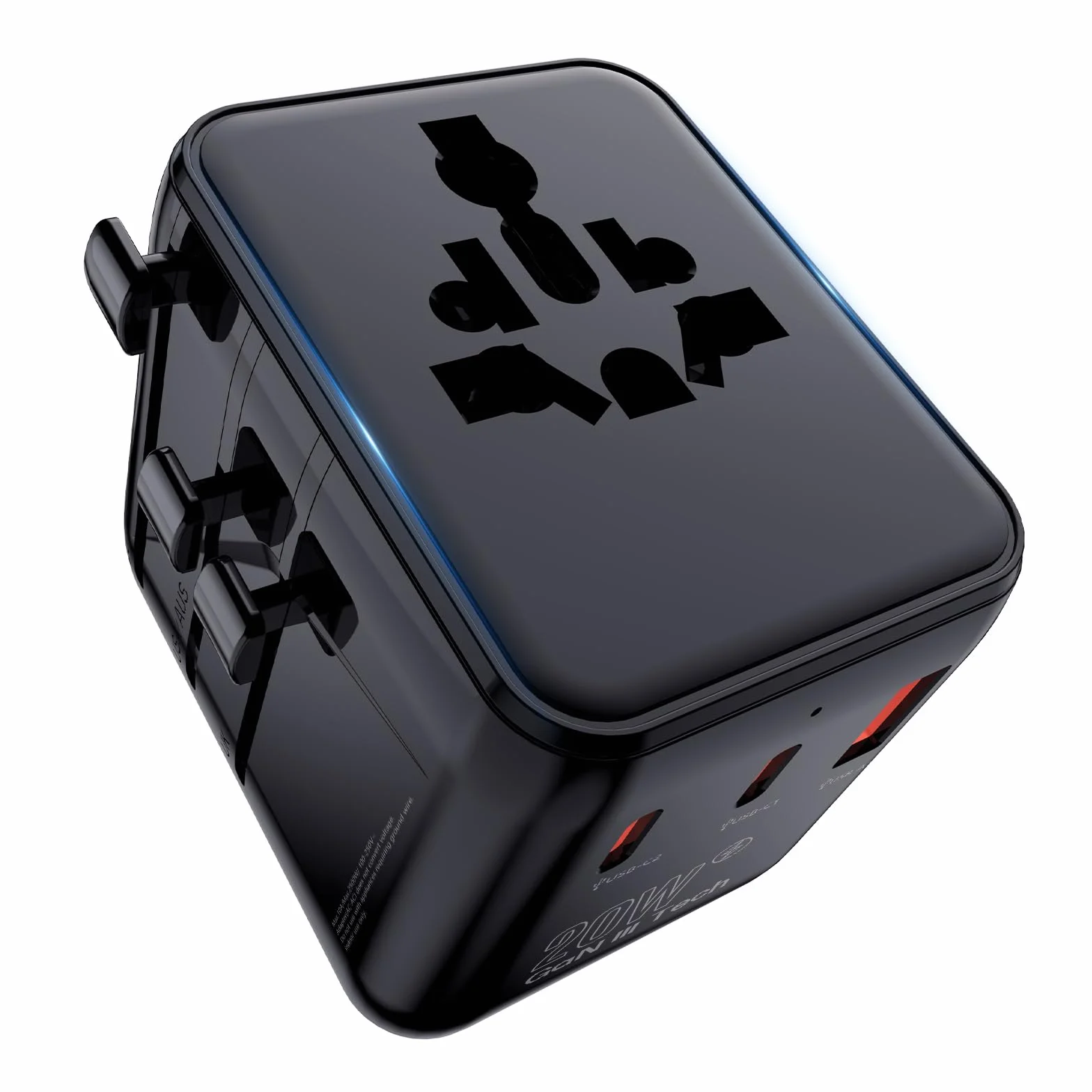 Uniwersalny adapter podróżny 20 W, międzynarodowy adapter podróżny