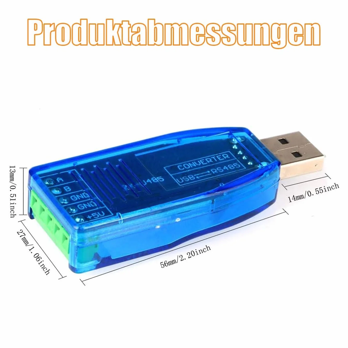 GERUI 2 adaptery konwerterowe USB na RS485, przemysłowy konwerter USB na RS485, kompatybilny z Windows 10, 8, 7, XP, Vista, Linux i Mac OS