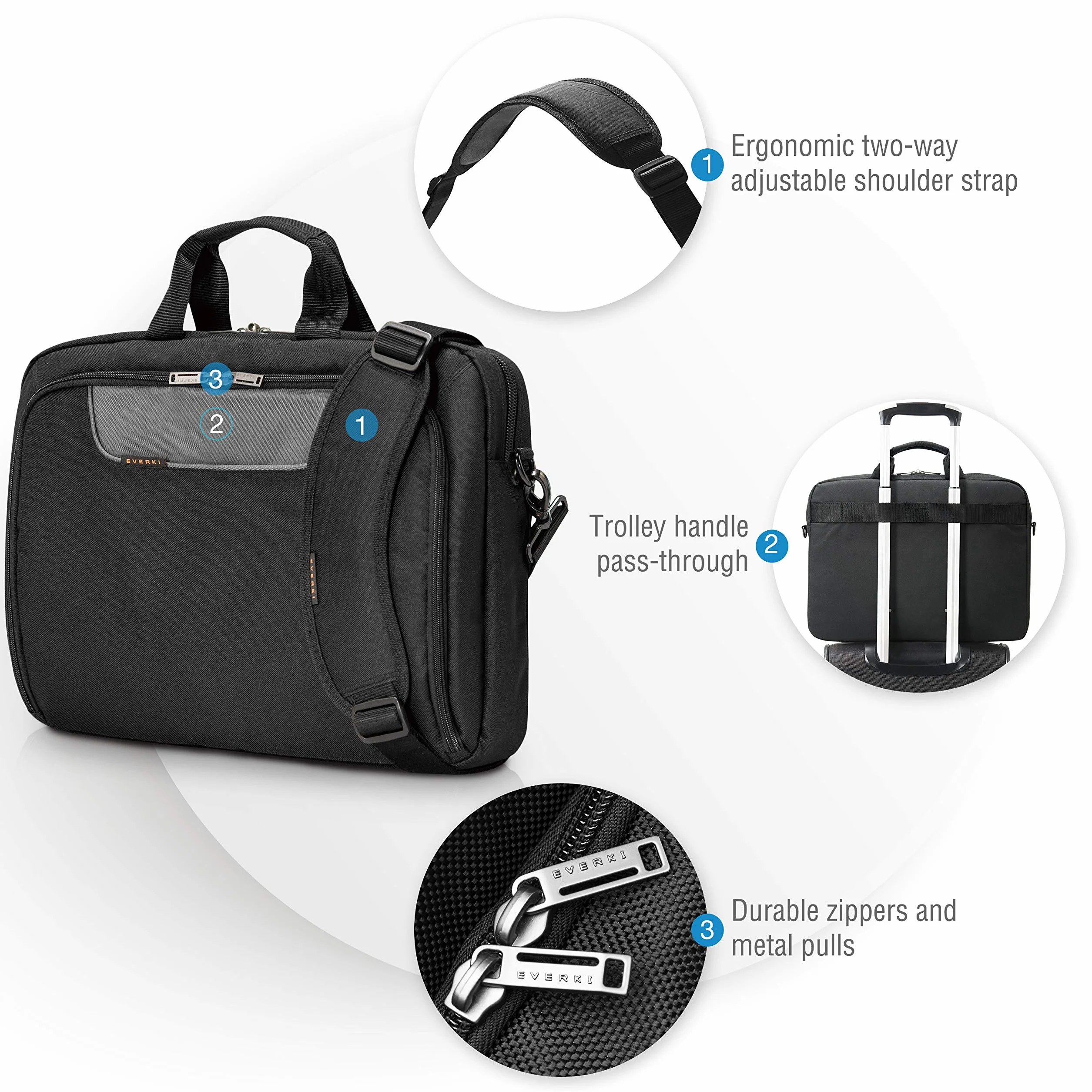 Everki 95314 Advance - Torba na laptopa - Aktówka mieści do 18,4 cala