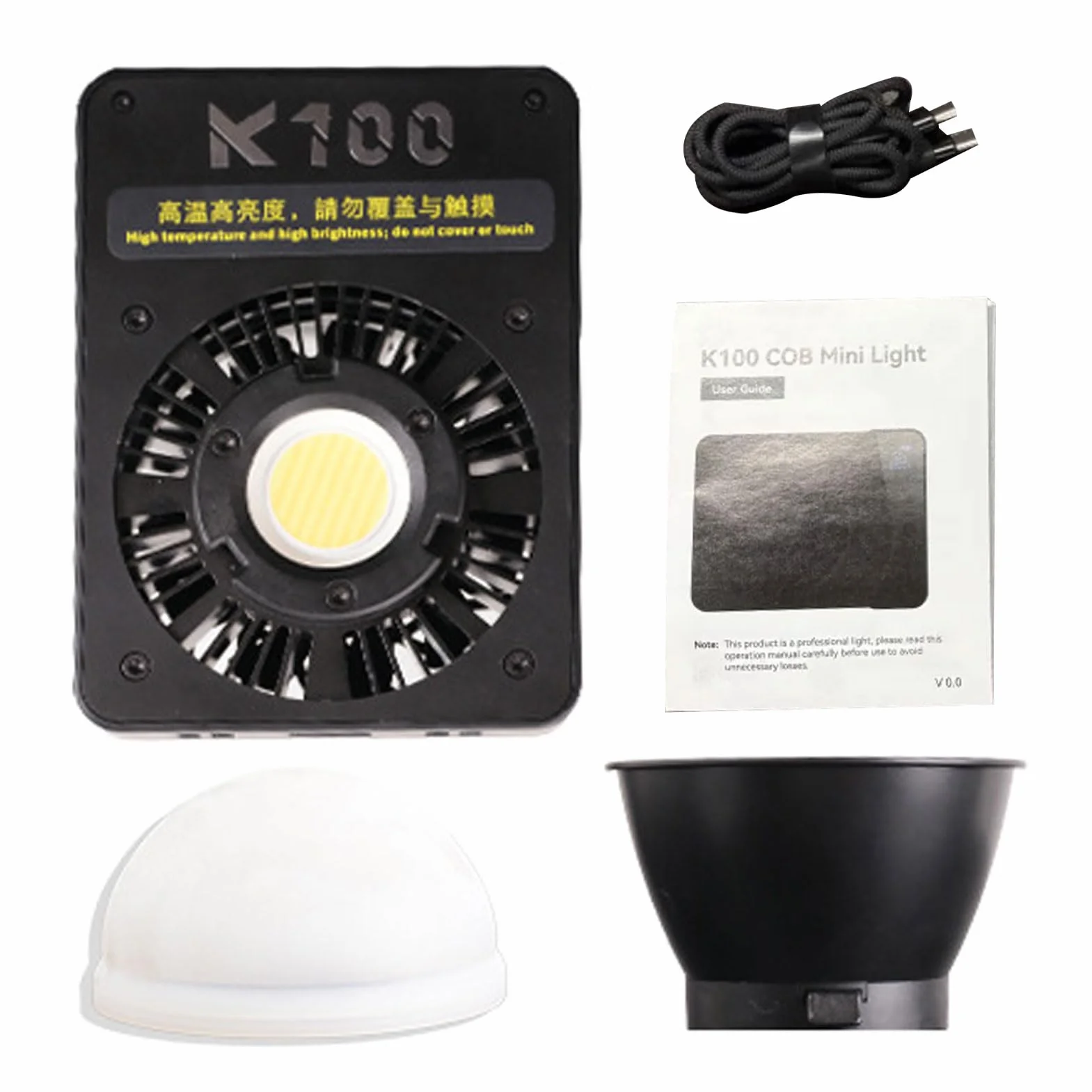 Wideo LED o Mocy 100 W, Studyjna o Wysokiej Jasności 40 000 Luksów, 9 Trybów Sceny Wideo z regulacją Temperatury Barwowej 2800 K–6800 K do Fotografowania, Nagrywania i na żywo
