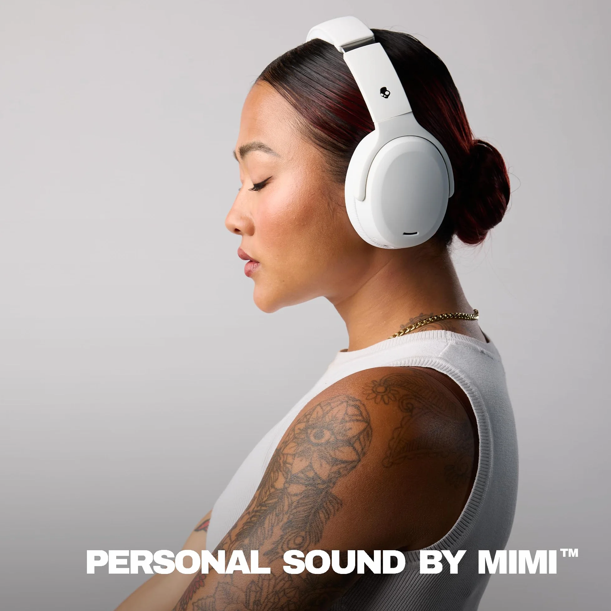 Skullcandy Crusher ANC 2 Słuchawki Bluetooth z Aktywną Redukcją Szumów 50 Godzin Słuchania Mocny Regulowany Bas Extra Charging Cable Android i iPhone Słuchawki Bezprzewodowe z Redukcją Szumów, Bone