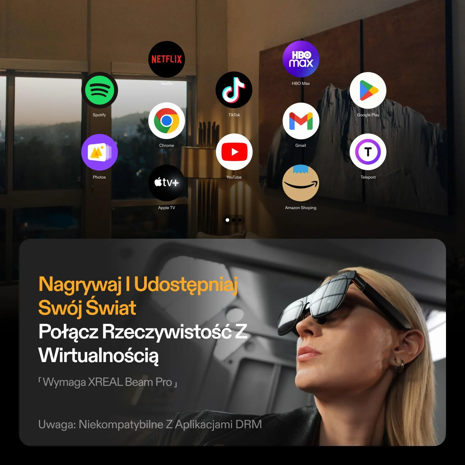 XREAL Eye, Mini Kamera Wideo Połączona z Okularami AR Serii XREAL One, Camera RGB 12 MP, Inteligentna Kamera do Okularów Wideo Native 6DoF Spatial Anchor, Natychmiastowe Robienie Zdjęć Filmów