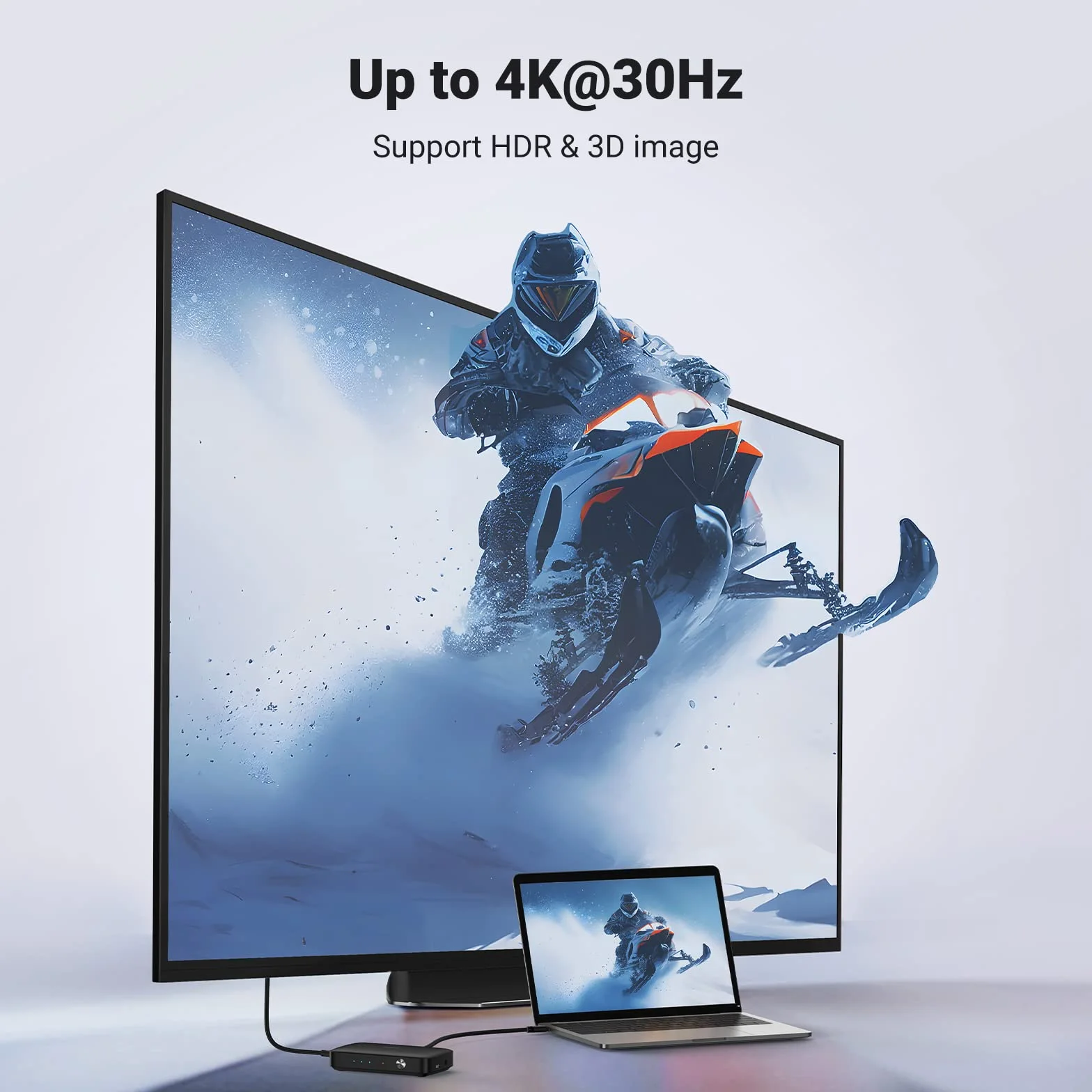 UGREEN Przełącznik HDMI 3 w 1 OUT HDMI Switcher Splitter obsługuje monitor 4K 3D HD, bezprzewodowy pilot zdalnego sterowania, kompatybilny z telewizorem, PS5/PS4/PS3, laptopem/PC, DVD, Blu-Ray, Xbox