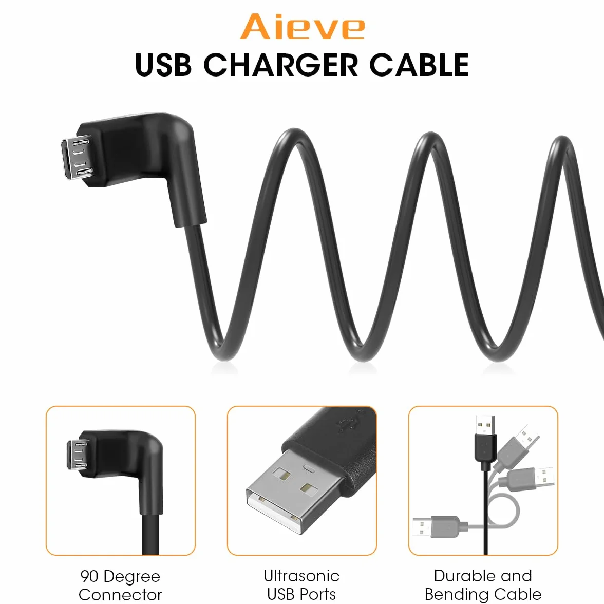 Kabel do ładowania TomTom Sat Nav, kabel ładowania USB AIEVE w samochodzie kompatybilny z TomTom Start 42/52/62, TomTom Go 520/620 samochodowy system nawigacji (4,92 stóp/1,5 m, czarny)