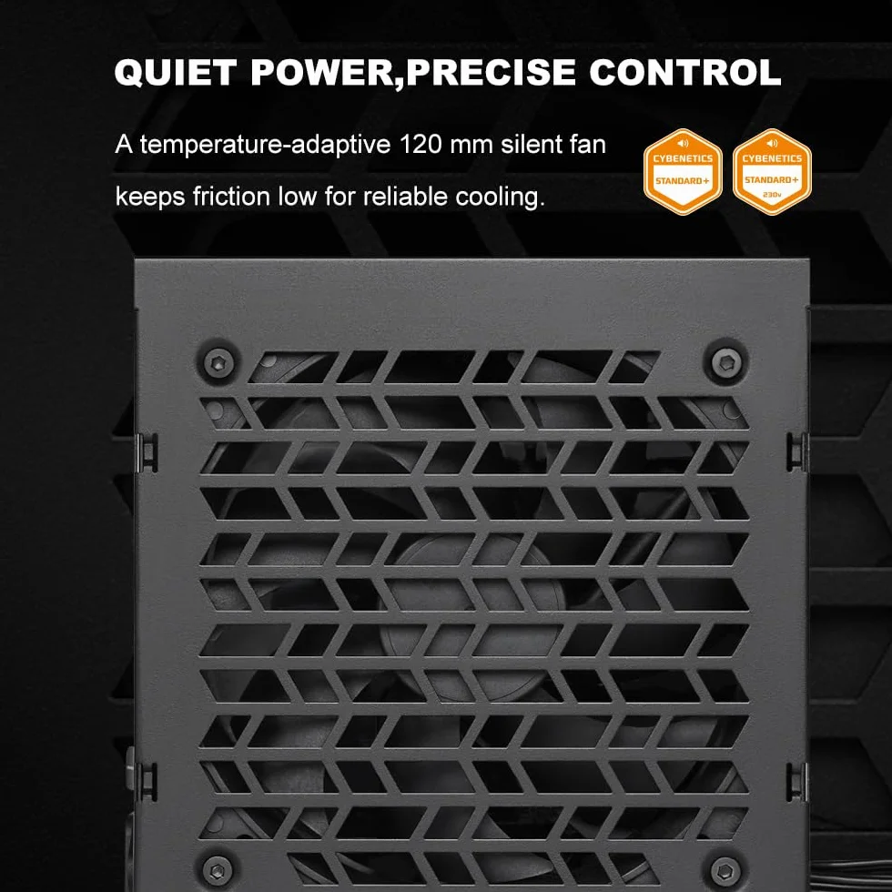 Zasilacz SAMA B750 750W Bronze, ATX 3.1, PCIe 5.1, 12V-2x6, niemodularny | Zasilacz ATX z certyfikatem Cybenetics, cichy wentylator 120 mm, 3-letnia gwarancja