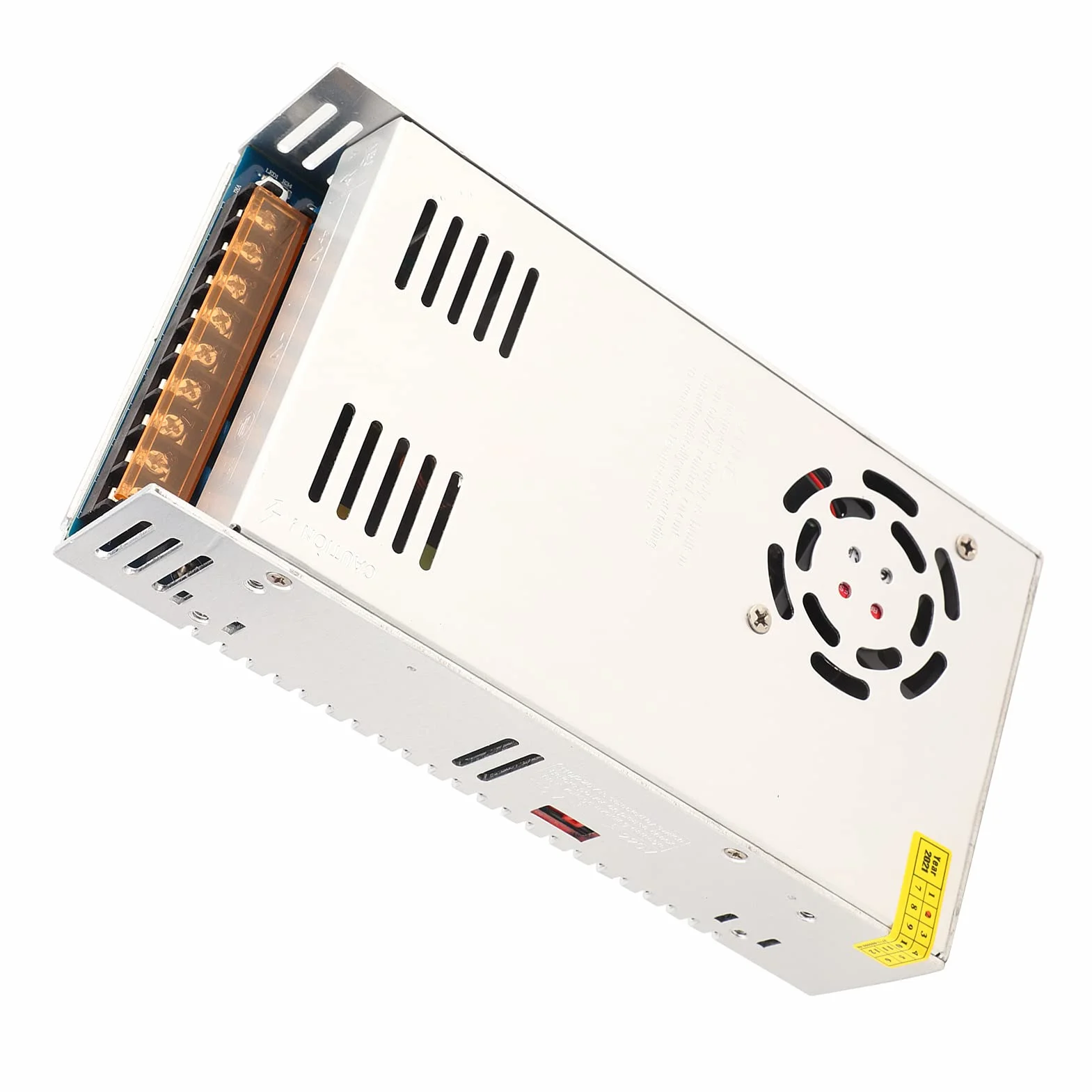 Alomejor Adapter Sterownika Zasilacza Impulsowego do Prądu Stałego 12 V, Zasilacz o Niskim Tętnieniu do Sprzętu CCTV i Radiowego, Wytrzymały materiał ze Stopu Aluminium, 1 Jednostka