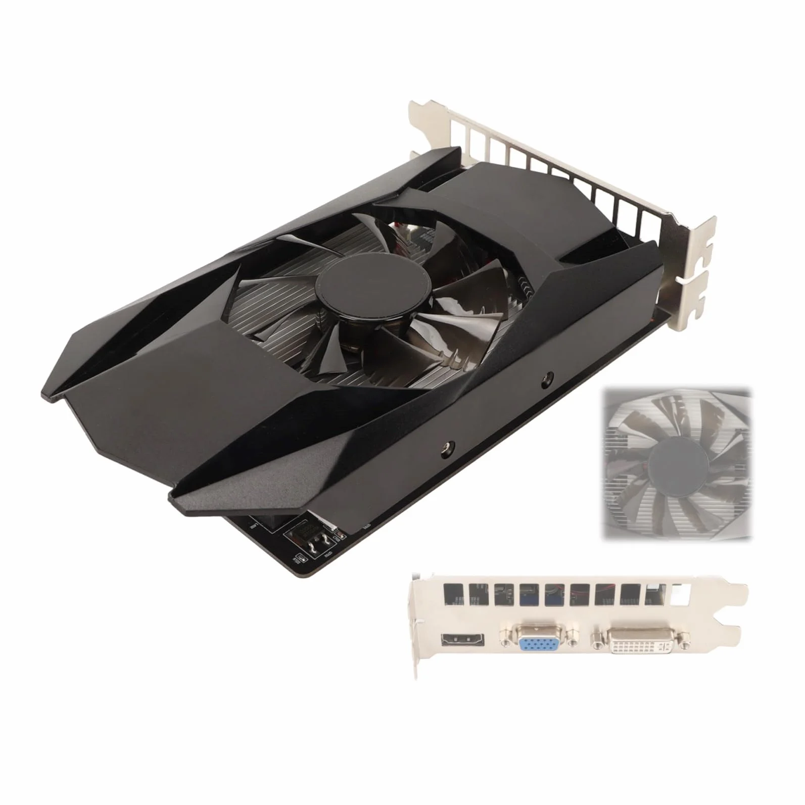 Karta Graficzna 4 GB GDDR5, HD7670 4G GDDR5 128-bitowa Karta Graficzna do Komputera Stacjonarnego, z Wentylatorem Chłodzącym, Interfejs Multimedialny HDx1, DVIx1, VGAx1