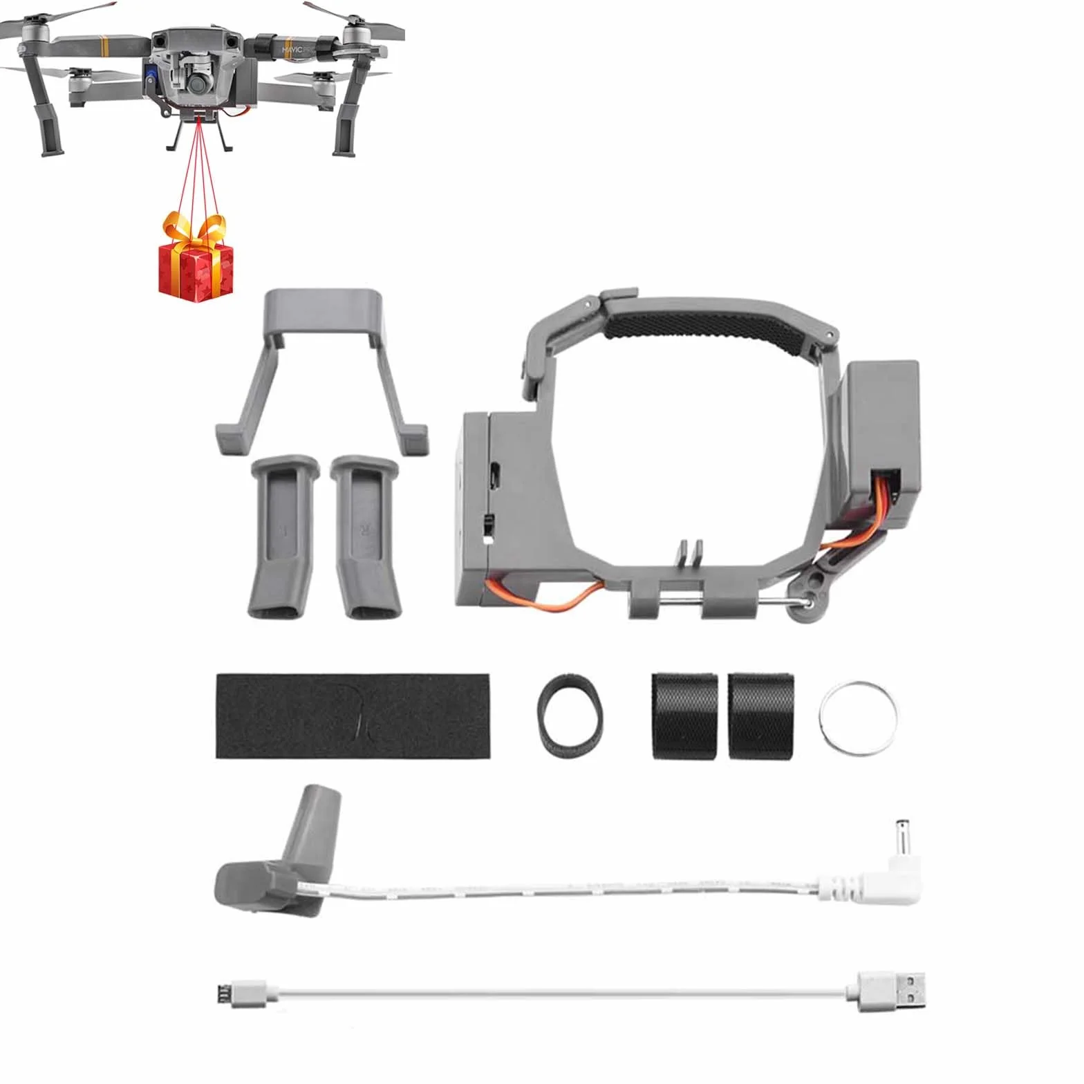 System zrzutu drona z podwoziem do DJI Mavic Pro światłoczuły miotacz transport dostawa ładunek urządzenie do zrzucania powietrza rozszerzone nogi
