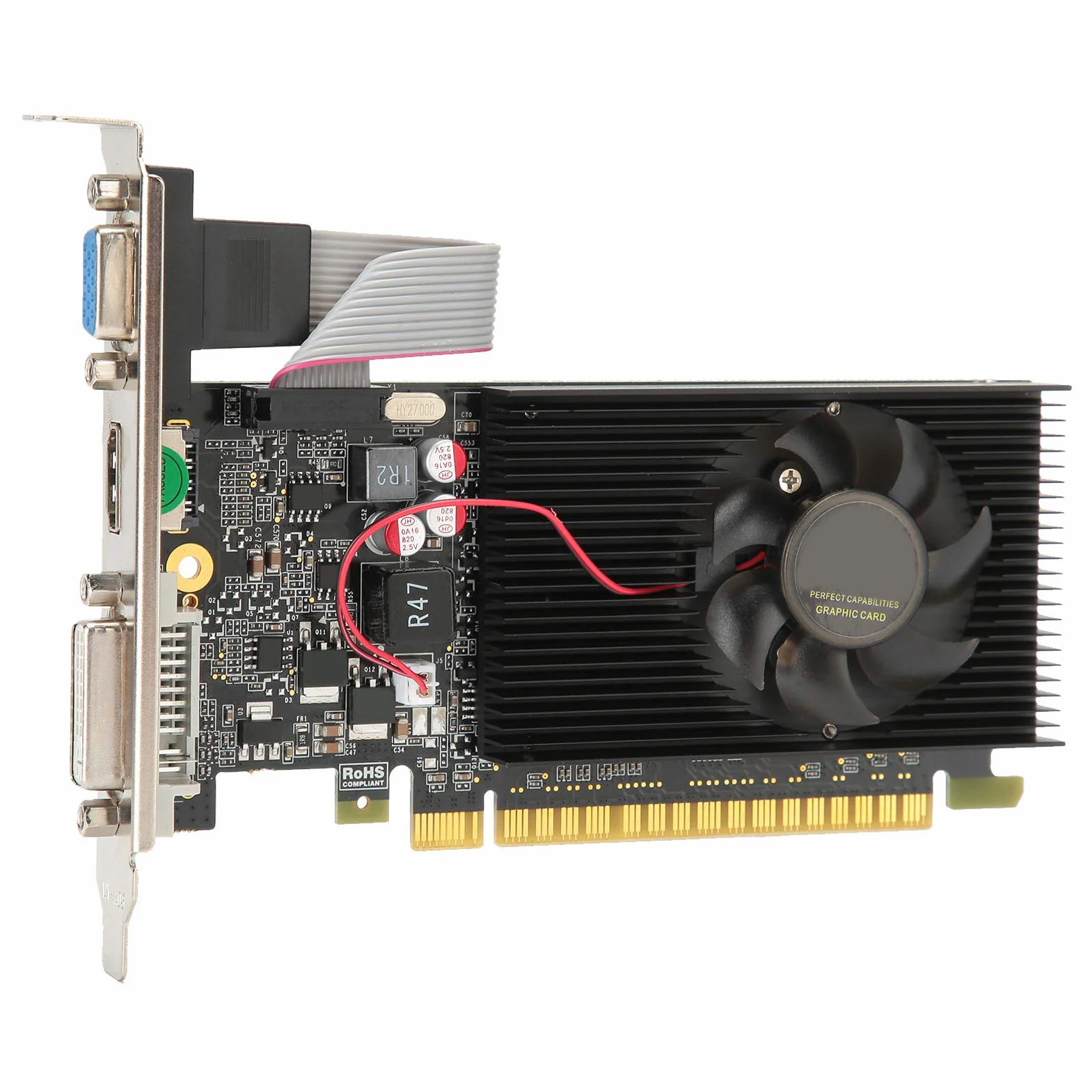 Karta Graficzna GT730 2 GB, DDR3, 64 Bity, PCI Express 2.0, 810/1200 MHz, Karta Graficzna do Komputera Stacjonarnego, Obsługuje 3D API DirectX 11