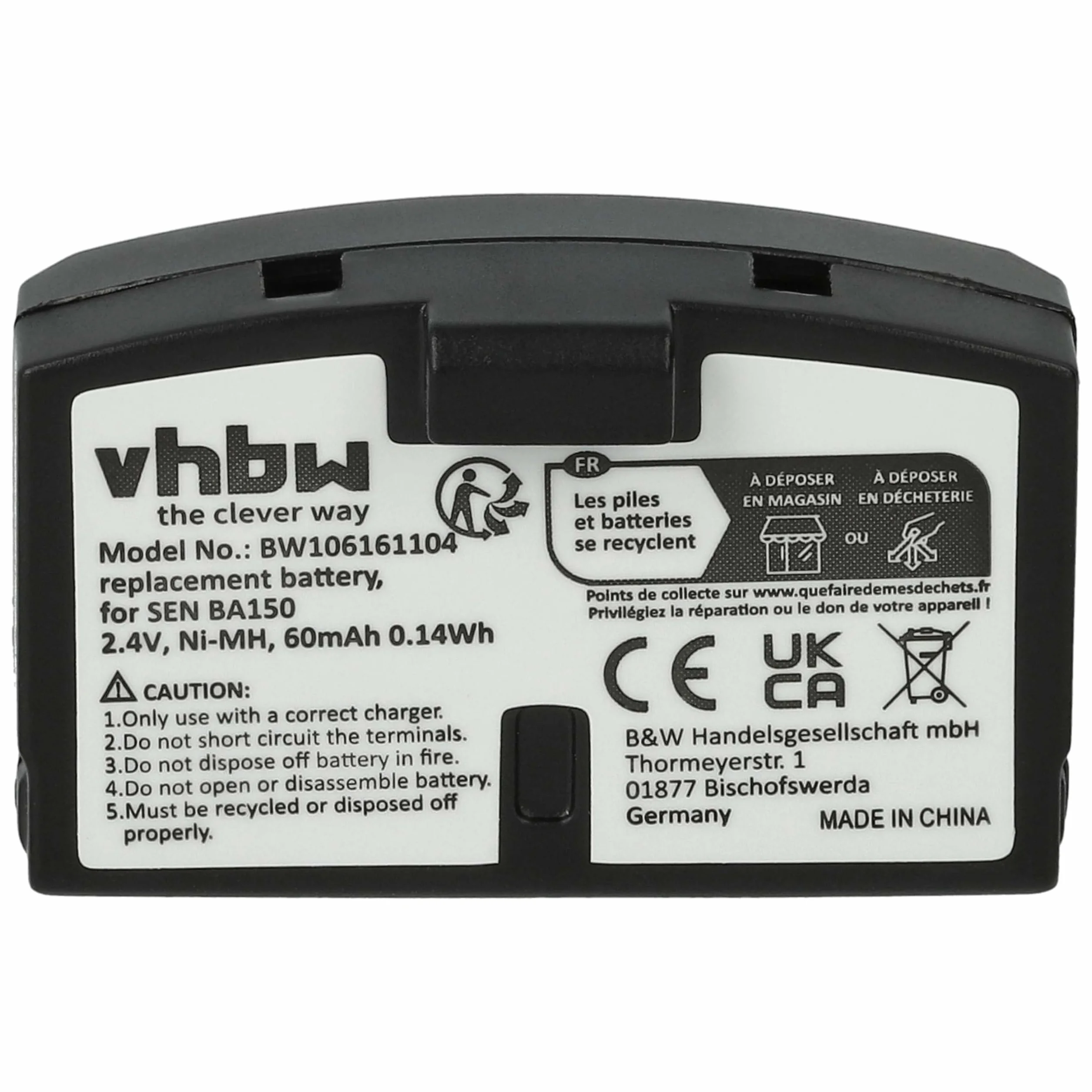 vhbw 10 x bateria zamiennik dla Sennheiser BA151, BA150, BA152 do bezprzewodowych słuchawek (60 mAh, 2,4 V, NiMH)