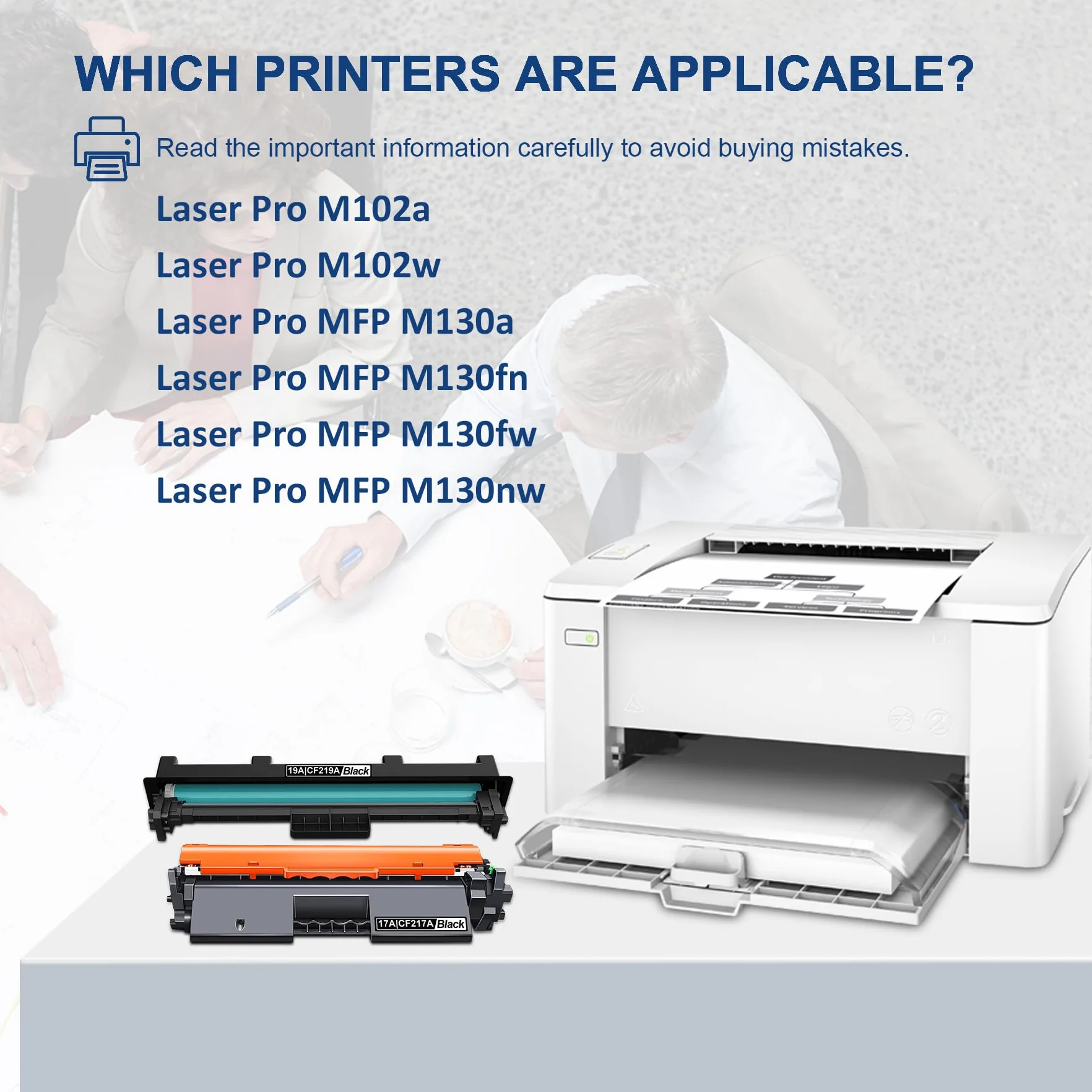 17A CF217A czarny toner i czarny bęben 19A CF219A (2-pak) zamiennik do tonera HP 17A CF217A i bębna obrazowego 19A CF219A kompatybilny z laserowym Pro MFP M130a, M130nw, M130fn, M130fw, M102a