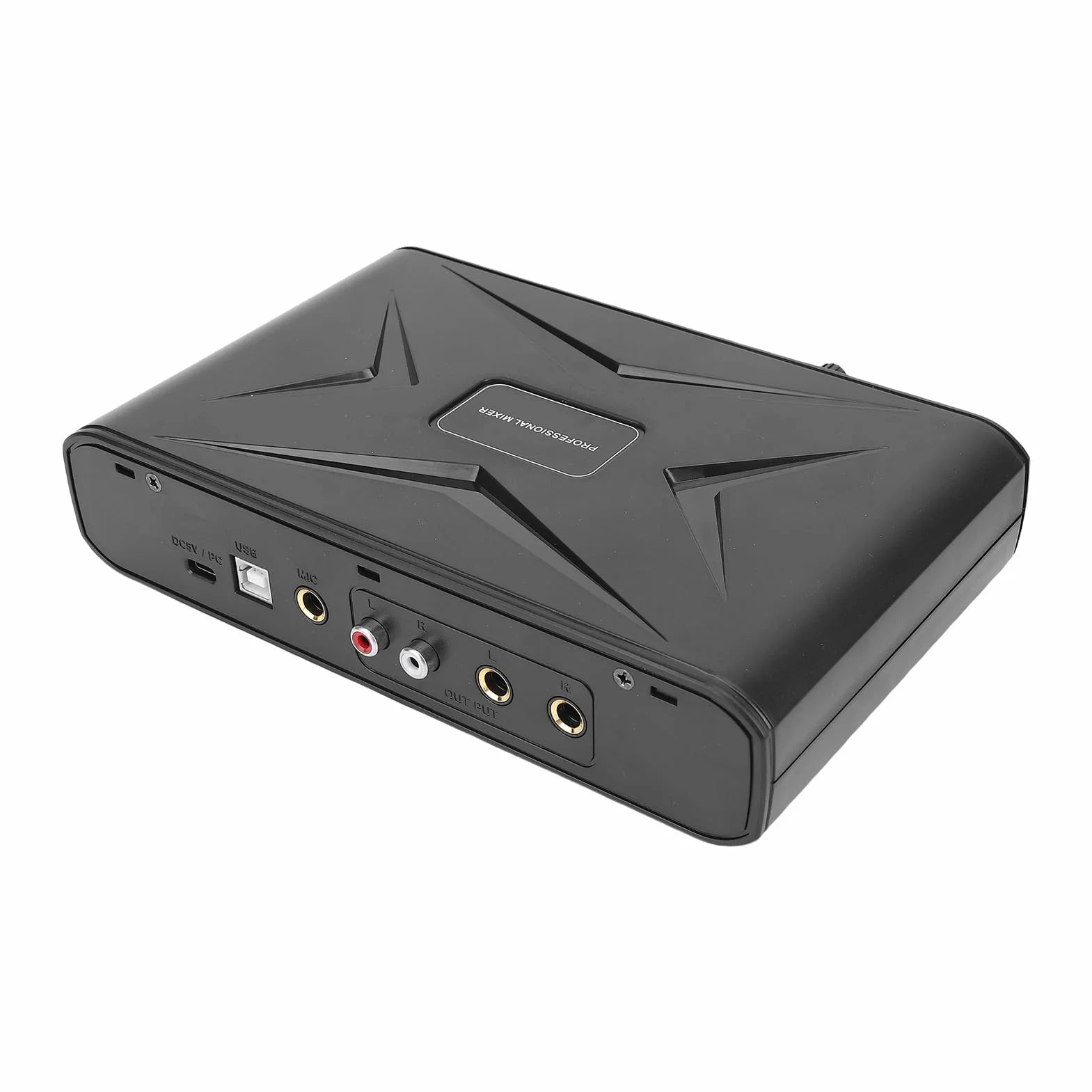 Asixxsix Zewnętrzna karta dźwiękowa USB, karta dźwiękowa USB z przedwzmacniaczem mikrofonowym, typu Plug and Play, mikser, szybki interfejs TYPE C, do transmisji na żywo, karaoke