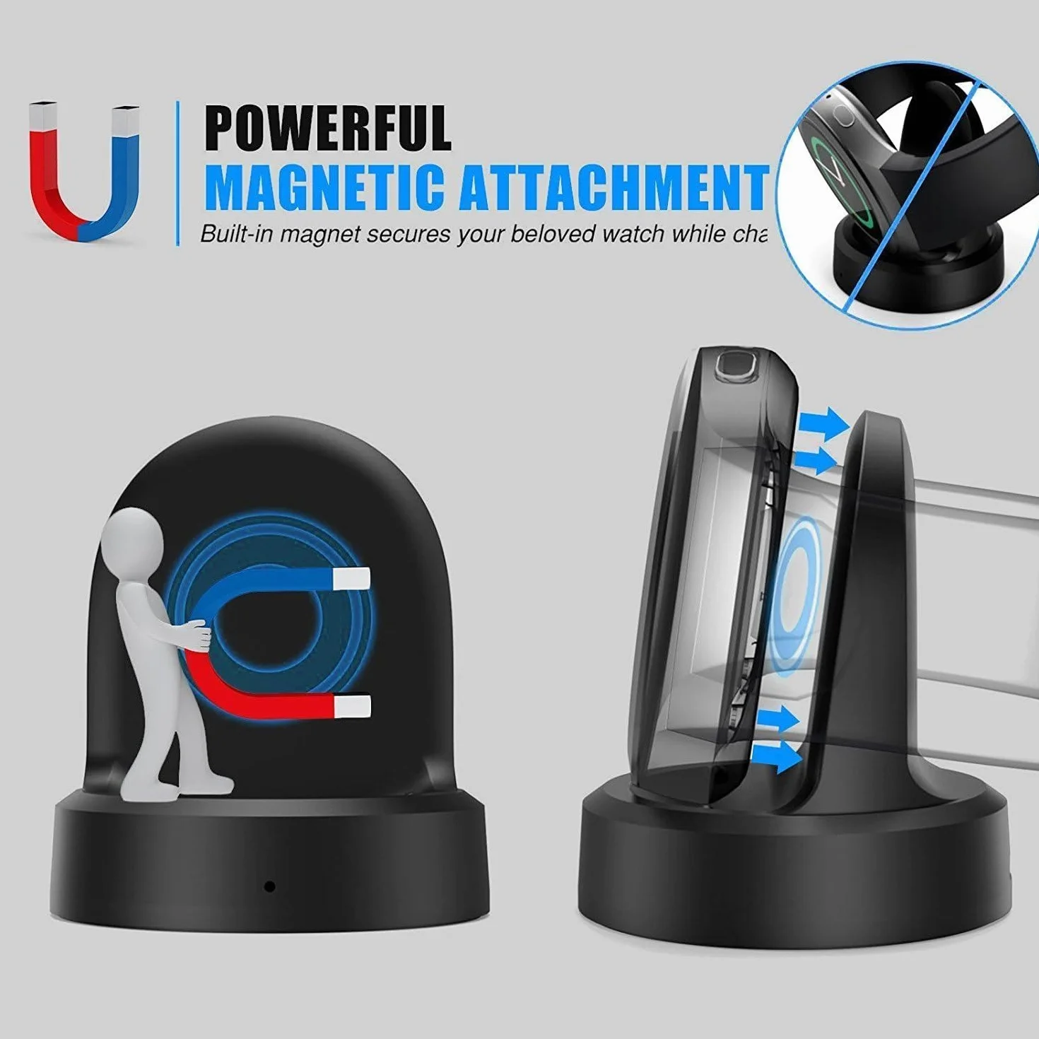 INF Kabel do ładowania kompatybilny z Samsung Galaxy Gear S2/S3 ładowarka magnetyczna stacja ładująca