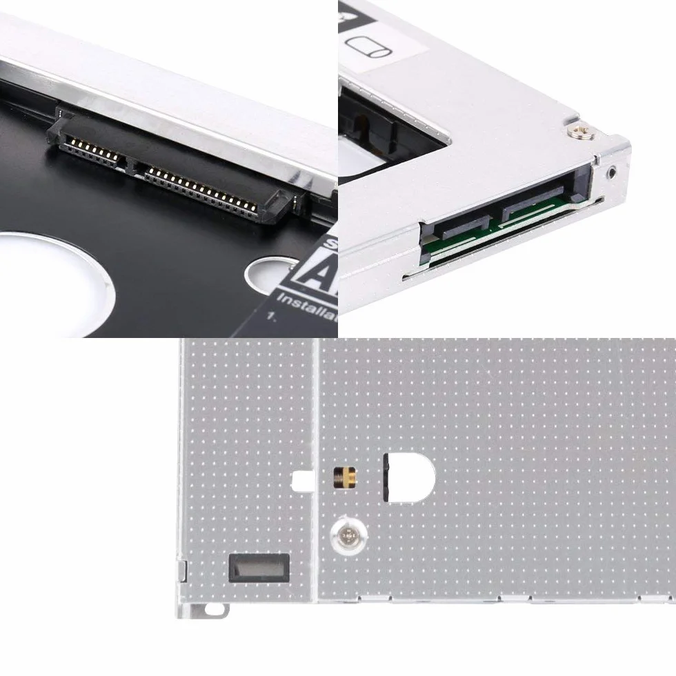 Padarsey 2. dysk twardy HDD SSD Caddy taca zamiennik do MacBooka Pro 13/15/17" A1278 A1286 A1297 2008 2009 2010 2011 2012 wewnętrzny laptop CD/DVD-ROM optyczny adapter SuperDrive do 2,5" 9,5 mm