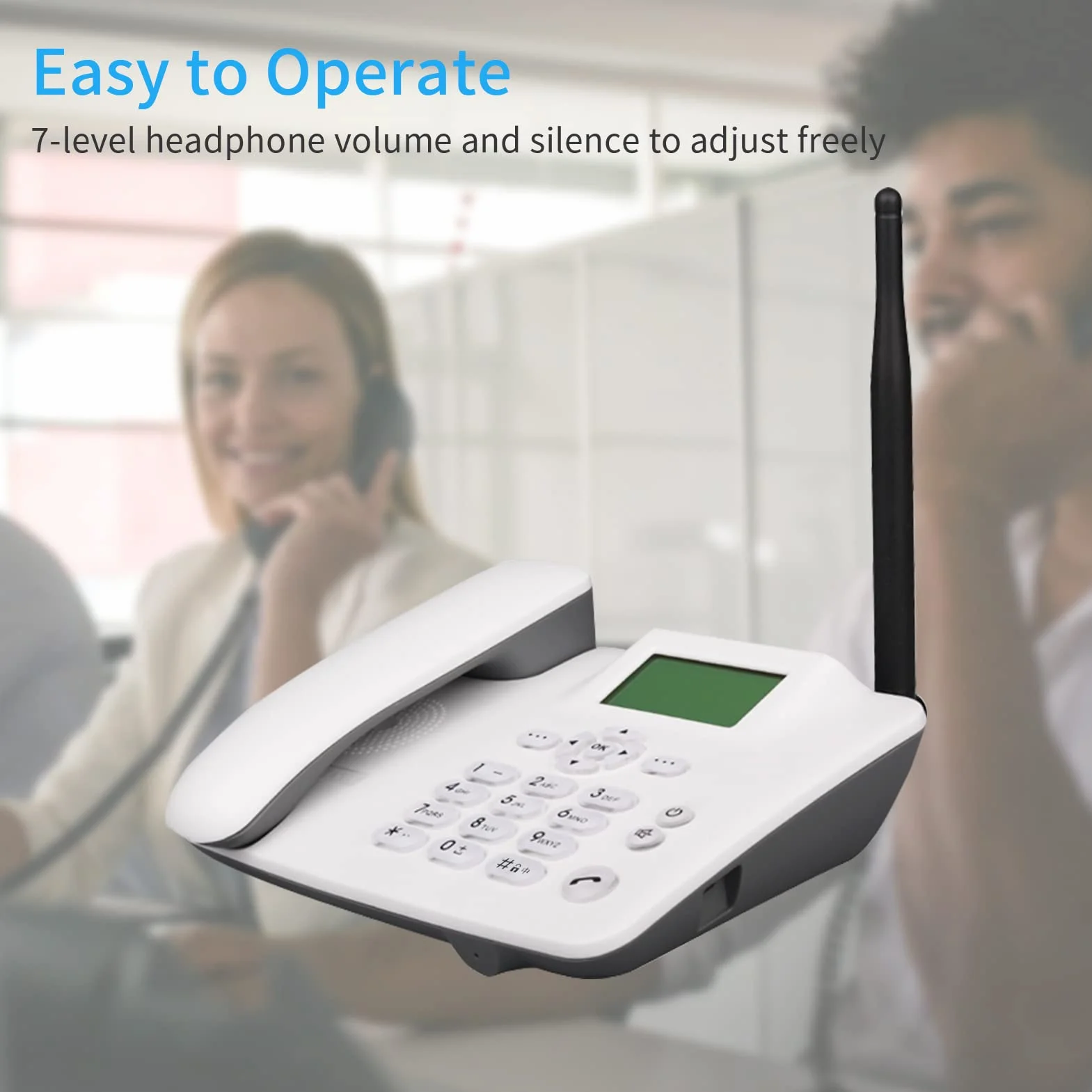 Bezprzewodowy telefon stacjonarny 4G GSM 850/900/1800/1900 MHZ karta SIM bezprzewodowy telefon z anteną radiową budzik funkcja SMS do domu centrum telefonicznego biuro