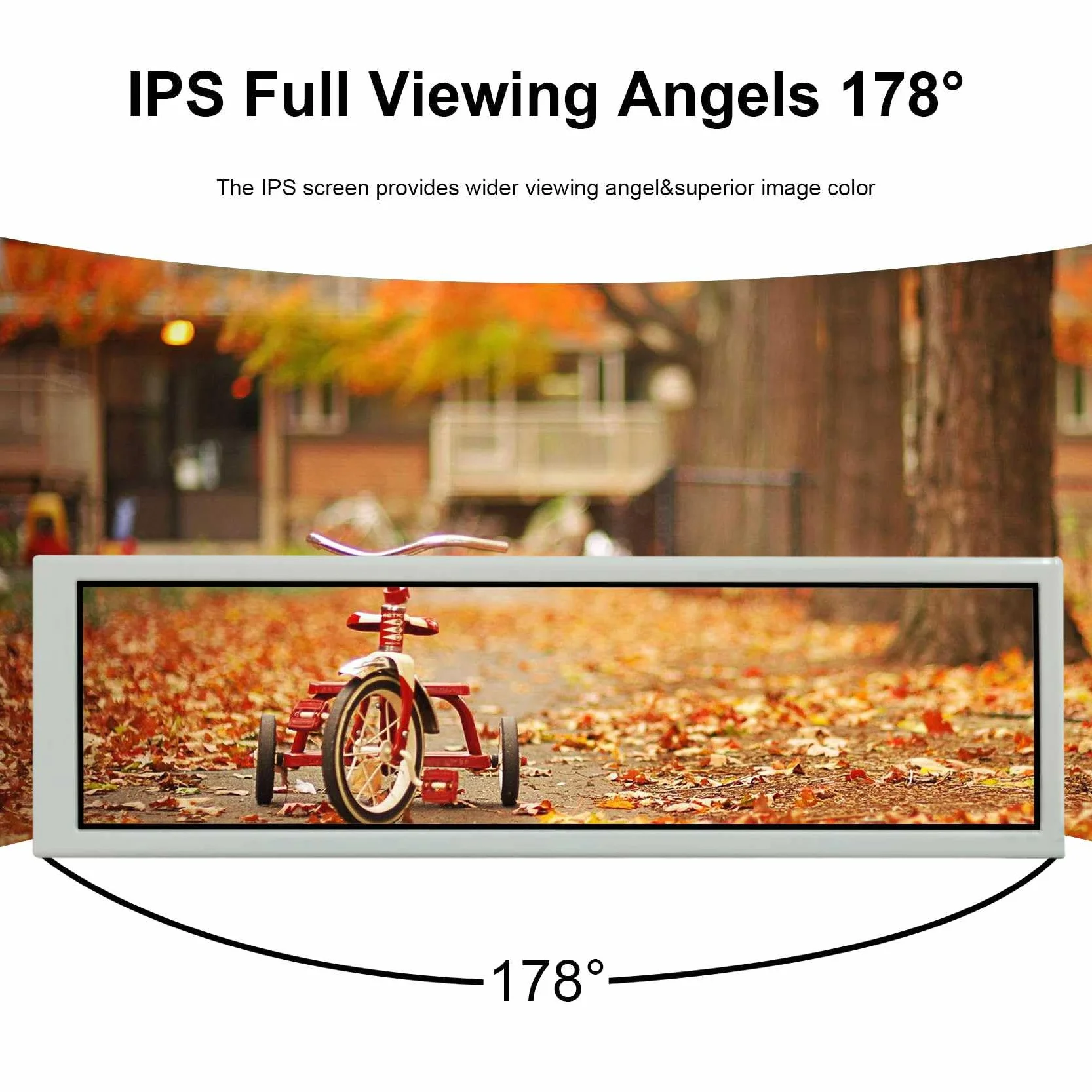 VSDISPLAY 22.4 cm 8,8" 1920x480 600 nit IPS biały monitor LCD | USB 9-pinowy port wideo USB, do samodzielnego montażu ekranu podrzędnego/wyświetlacza obudowy komputera