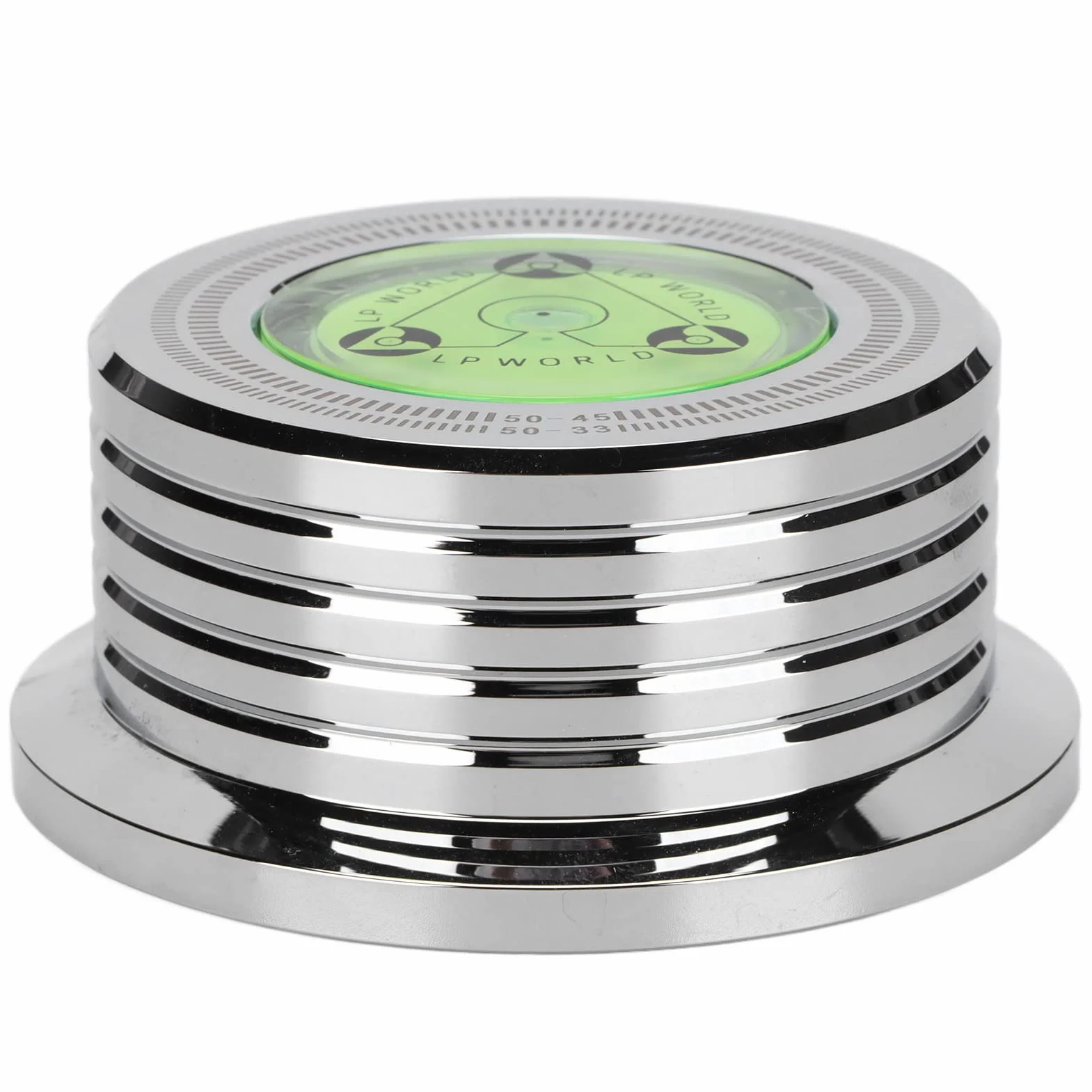 Ejoyous Stabilizator Ciężaru Płyty, Aluminiowy Zacisk Tarczy Gramofonu do Eliminacji Wibracji i Redukcji Szumów z wbudowaną poziomicą dla Audiofilów (SILVER)
