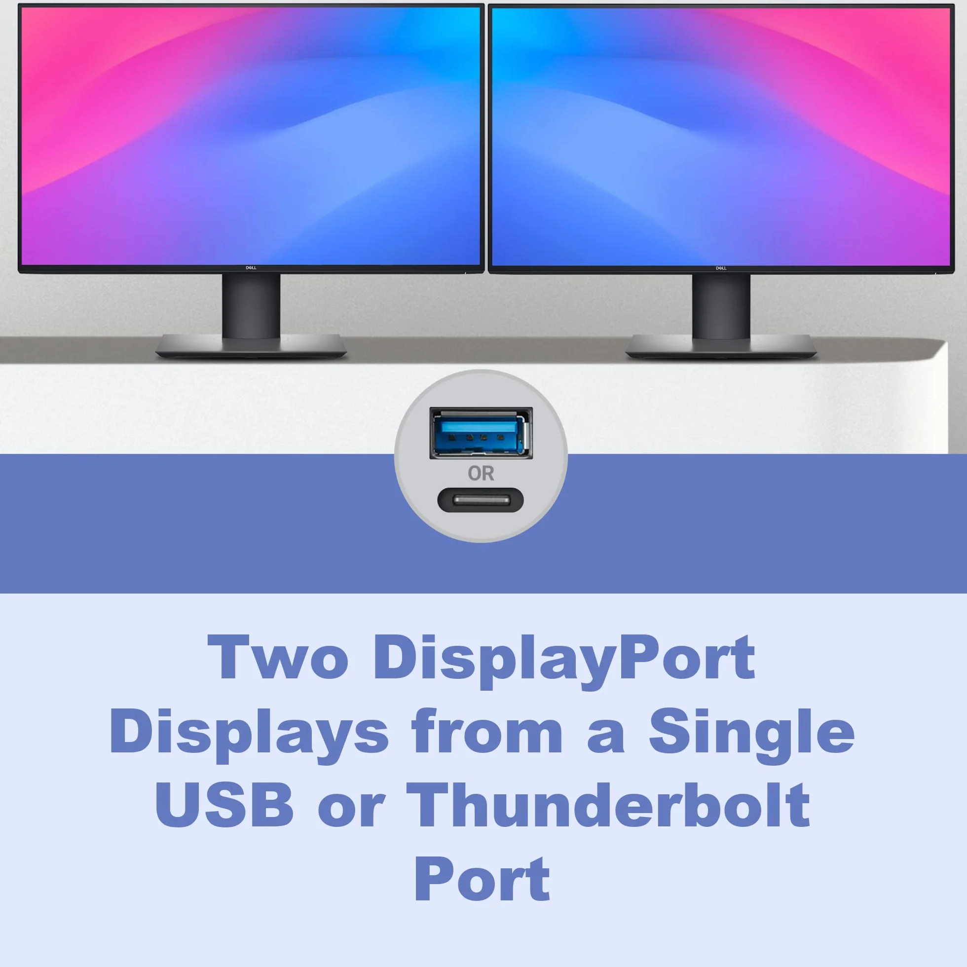 Sonnet Adapter DisplayLink Dual 4K DisplayPort do M1 Macs