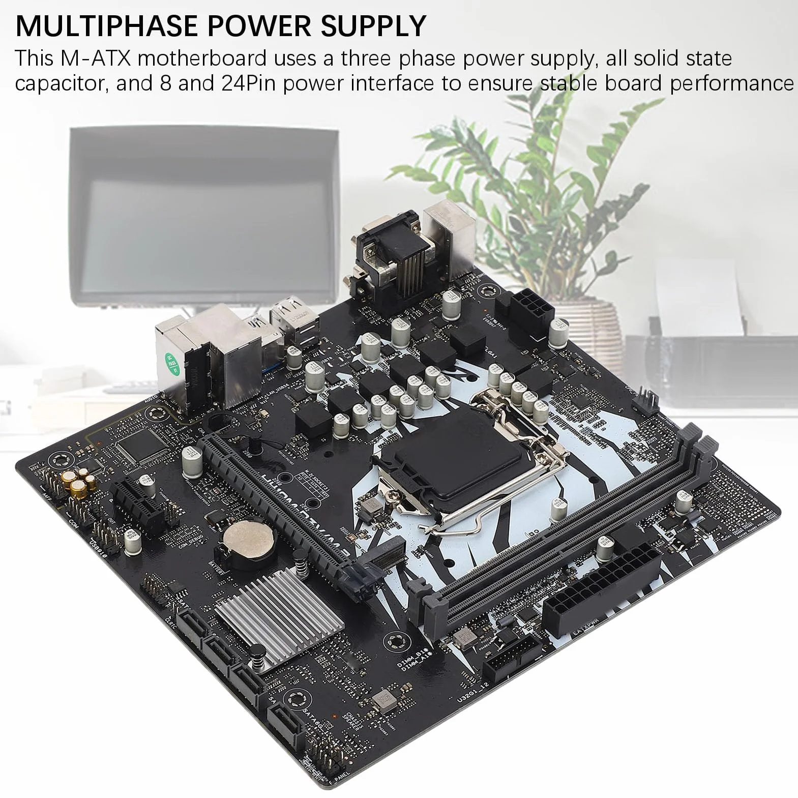 Płyta Główna LGA 1200, H410M D3V M.2 Płyta Główna do Gier dla Komputerów Stacjonarnych, DDR4 Dwukanałowe Gniazdo PCI E USB 3.2 VGA Interfejs DVI dla Procesora